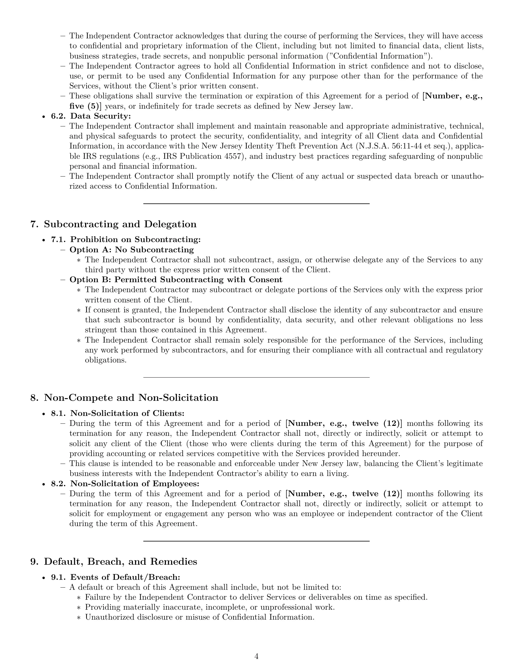 Preview page 4 of Pro New Jersey accounting independent contractor agreement template