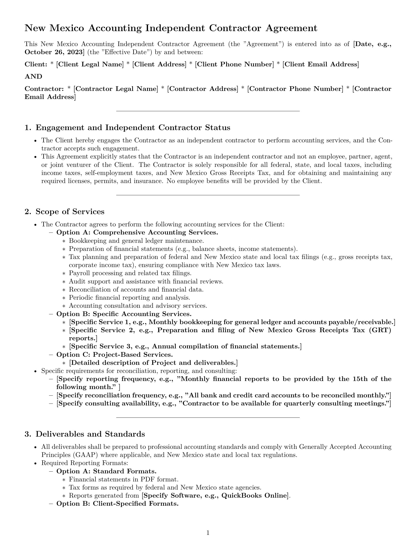 Preview page 1 of Pro New Mexico accounting independent contractor agreement template