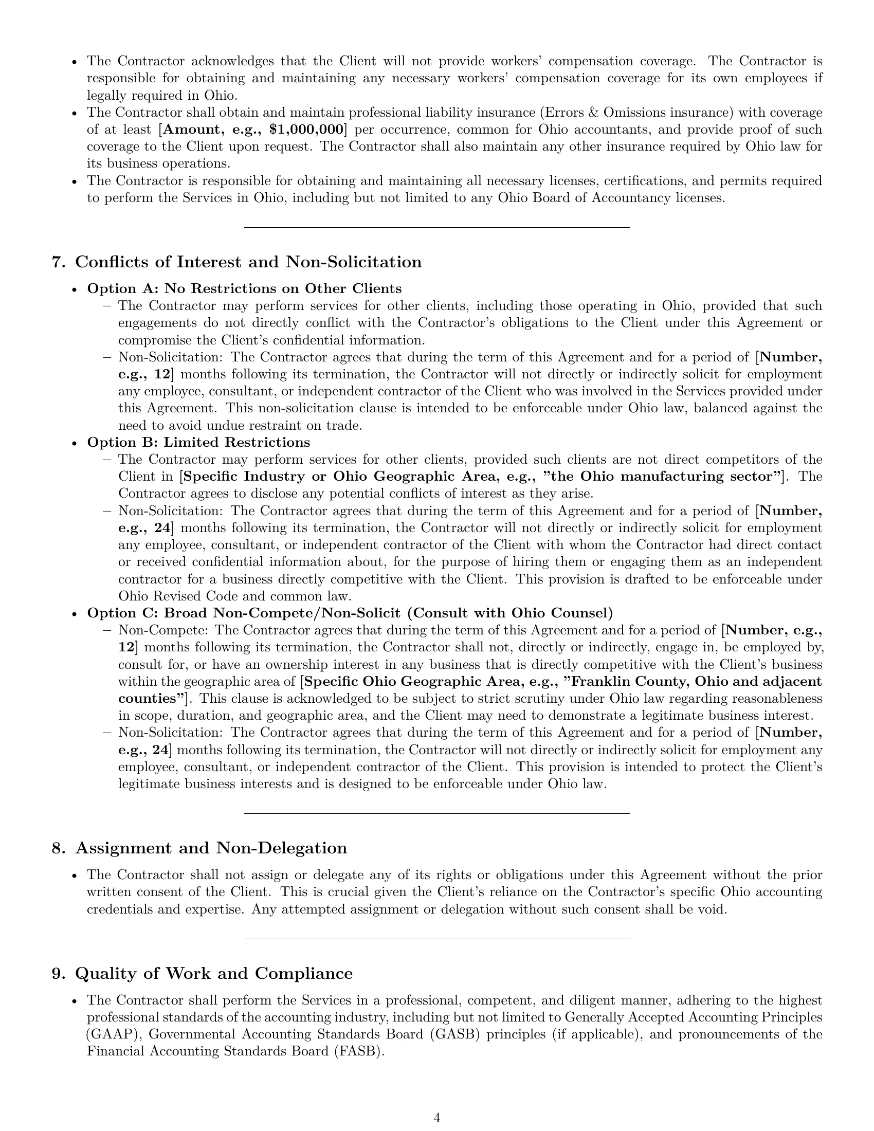 Preview page 4 of Pro Ohio accounting independent contractor agreement template