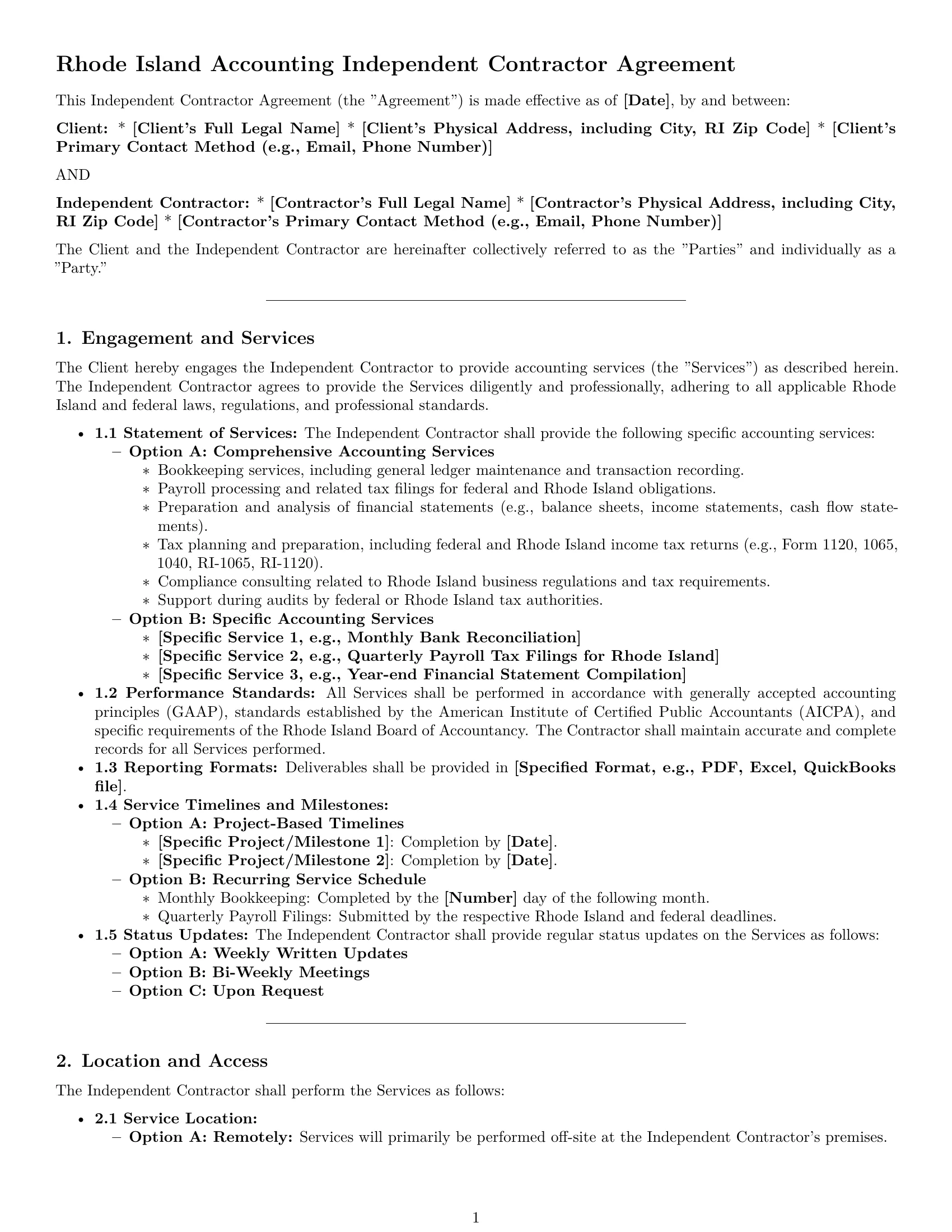 Preview page 1 of Pro Rhode Island accounting independent contractor agreement template