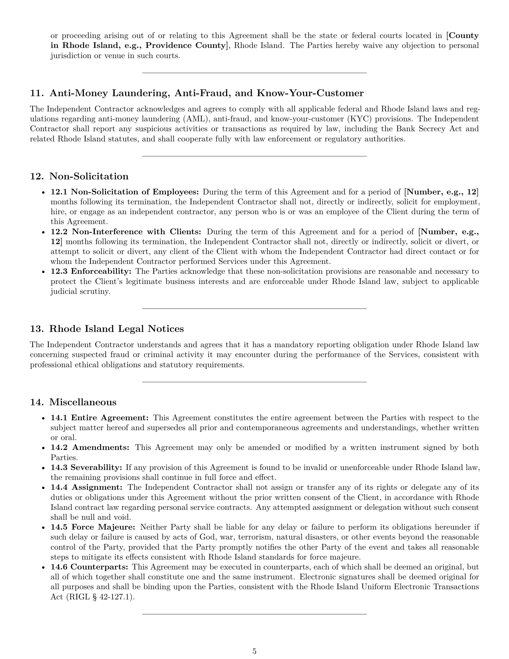 Preview page 5 of Pro Rhode Island accounting independent contractor agreement template