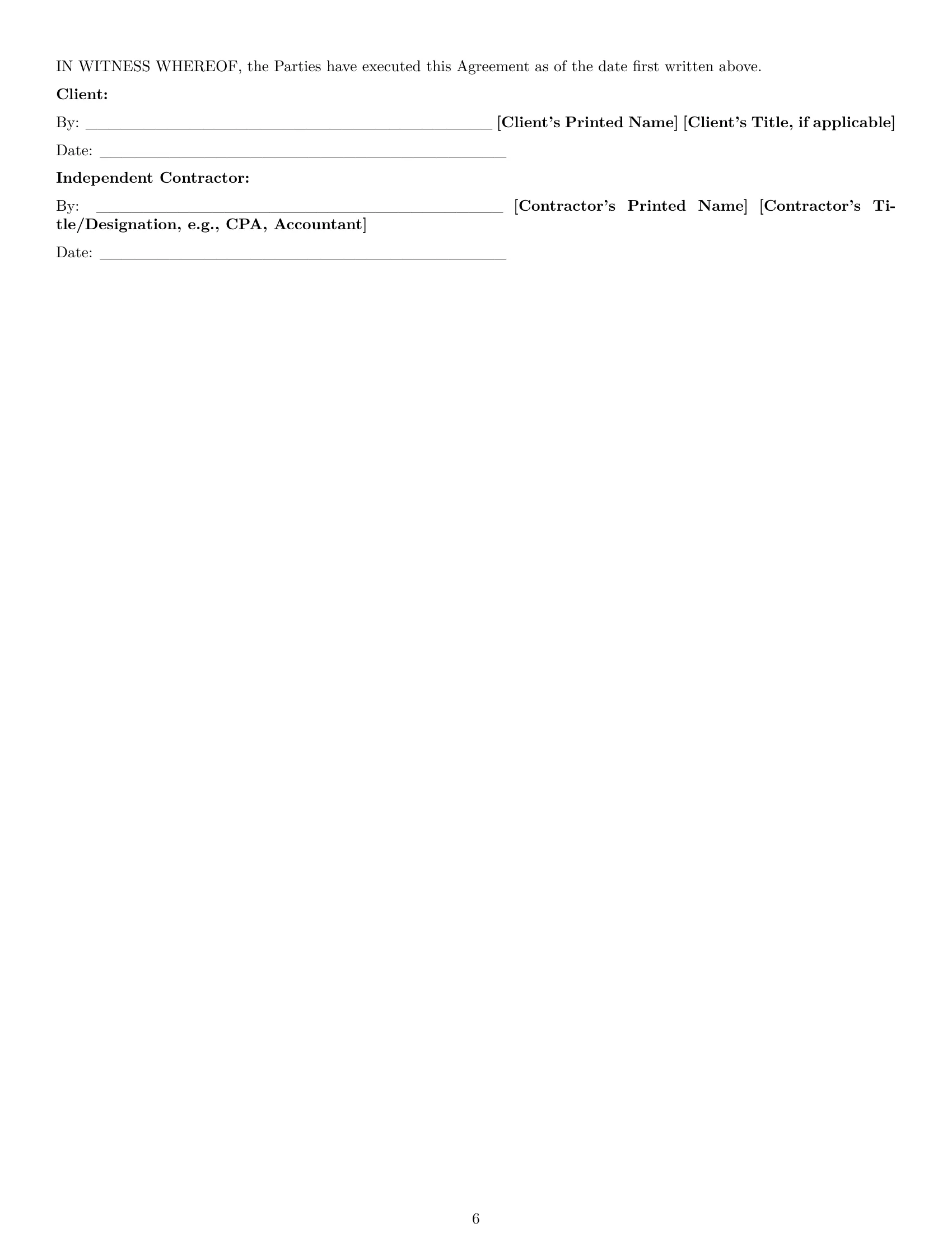 Preview page 6 of Pro Rhode Island accounting independent contractor agreement template