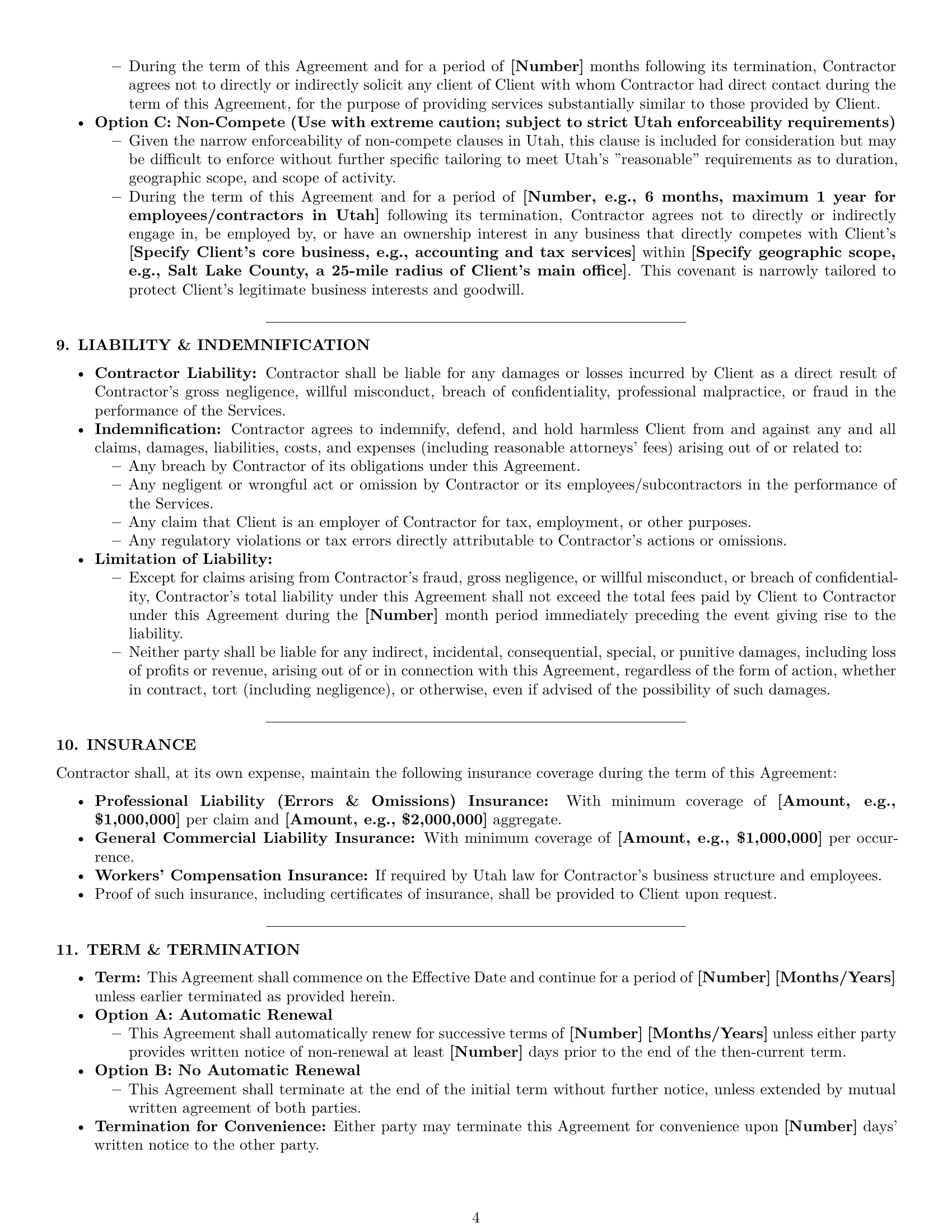 Preview page 4 of Pro Utah accounting independent contractor agreement template