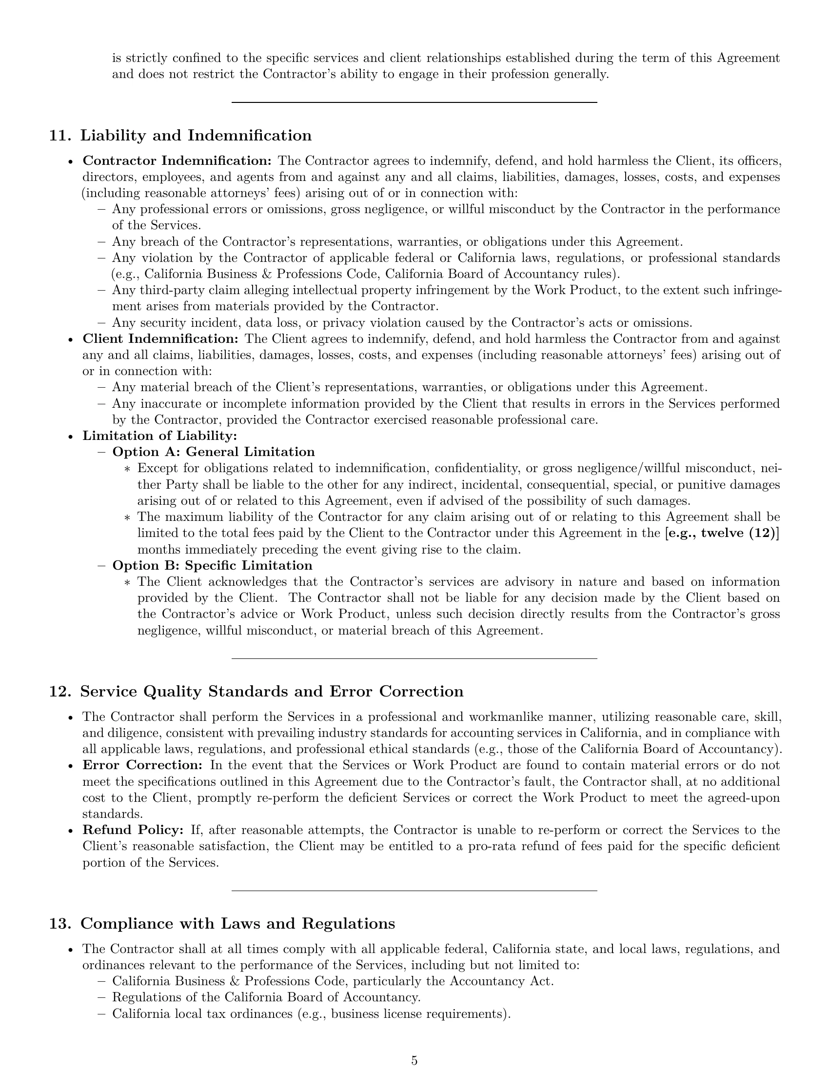 Preview page 5 of Pro California accounting independent contractor agreement template