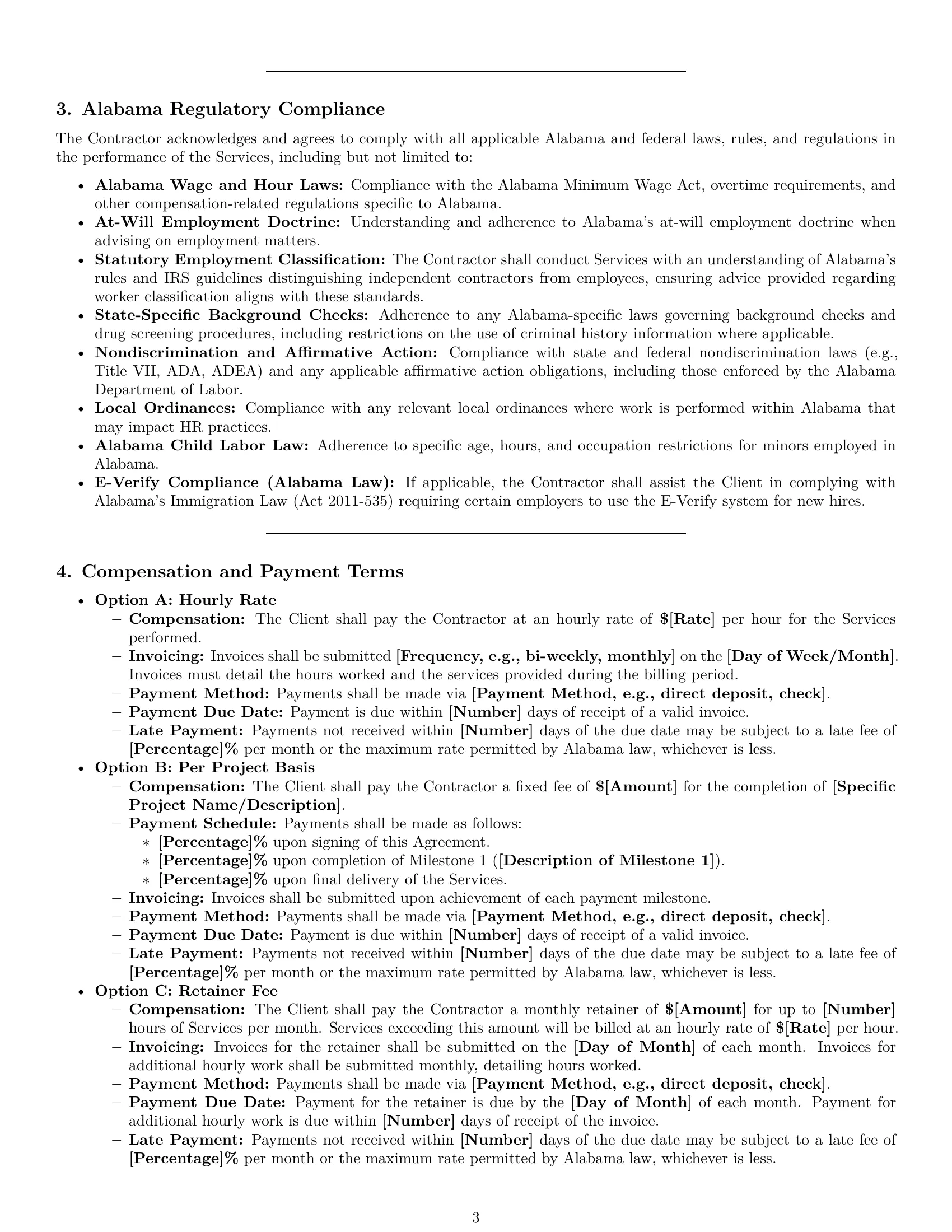 Preview page 3 of Pro Alabama hr independent contractor agreement template