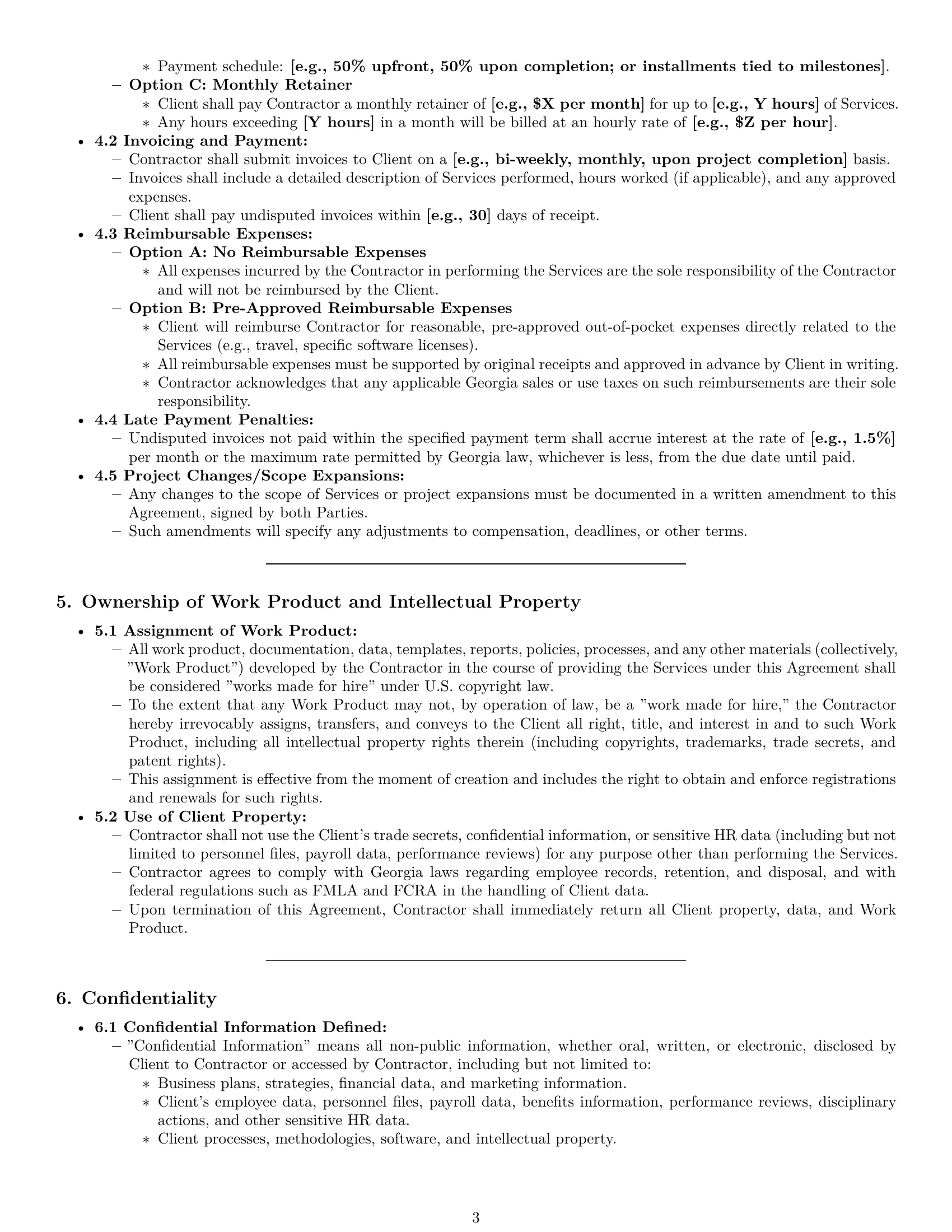 Preview page 3 of Pro Georgia hr independent contractor agreement template
