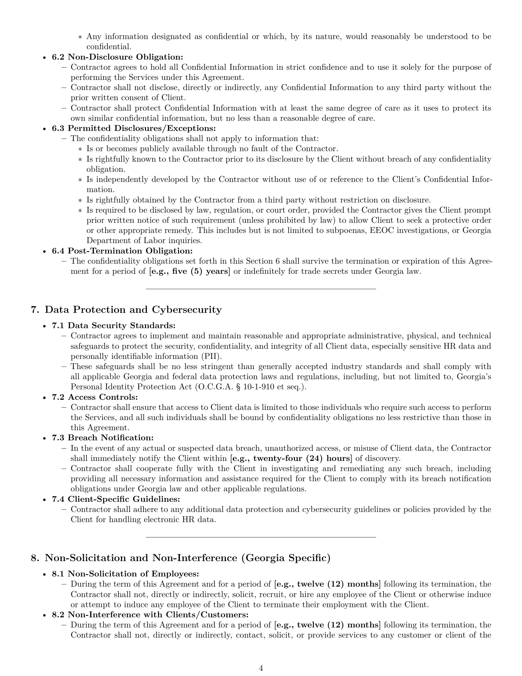 Preview page 4 of Pro Georgia hr independent contractor agreement template