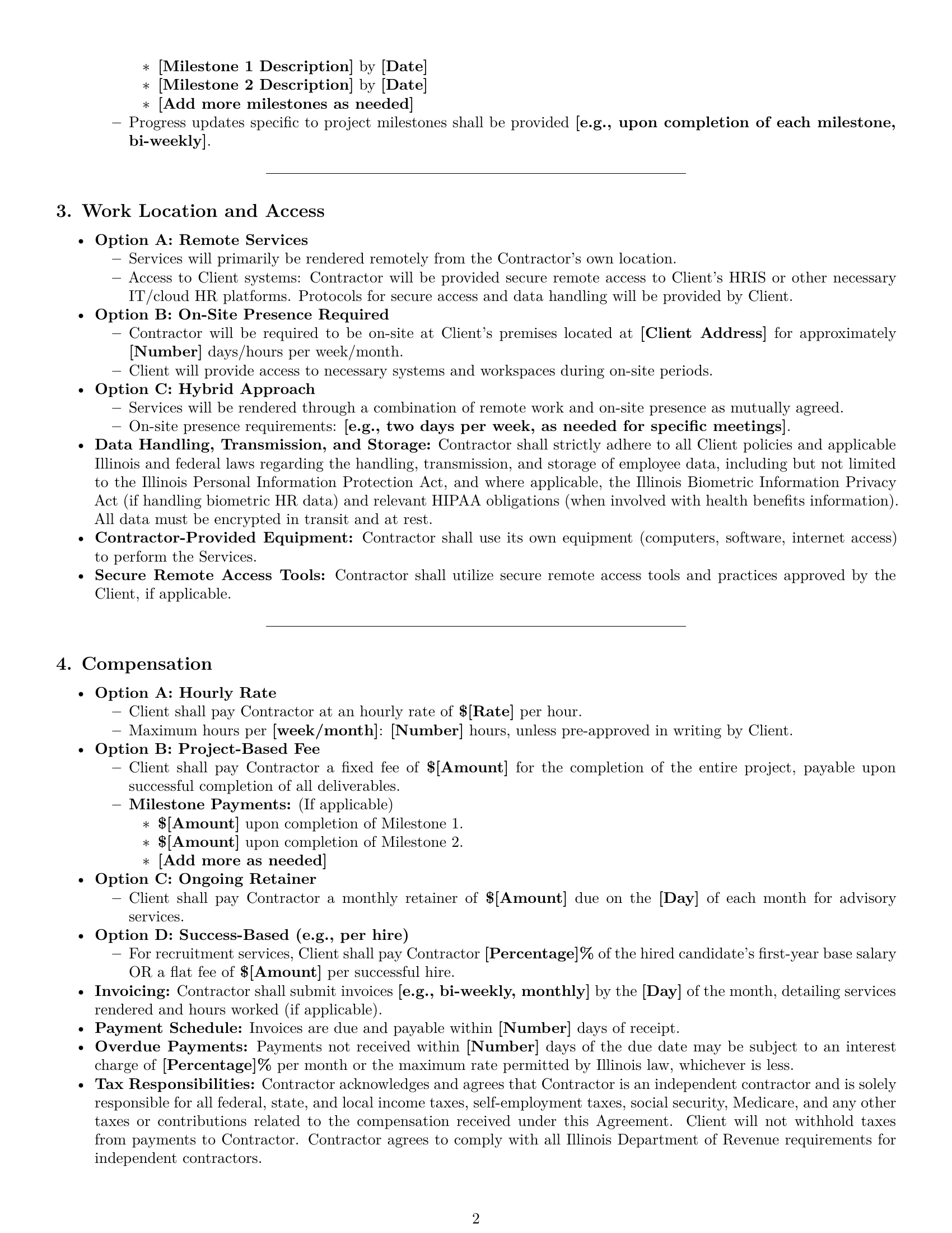 Preview page 2 of Pro Illinois hr independent contractor agreement template