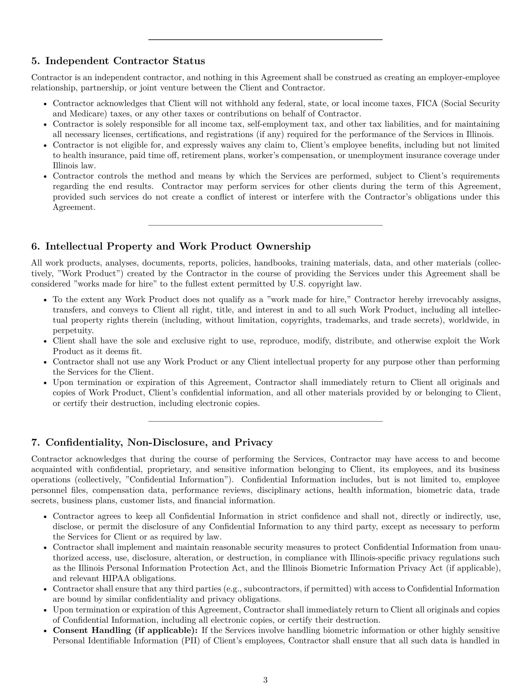 Preview page 3 of Pro Illinois hr independent contractor agreement template