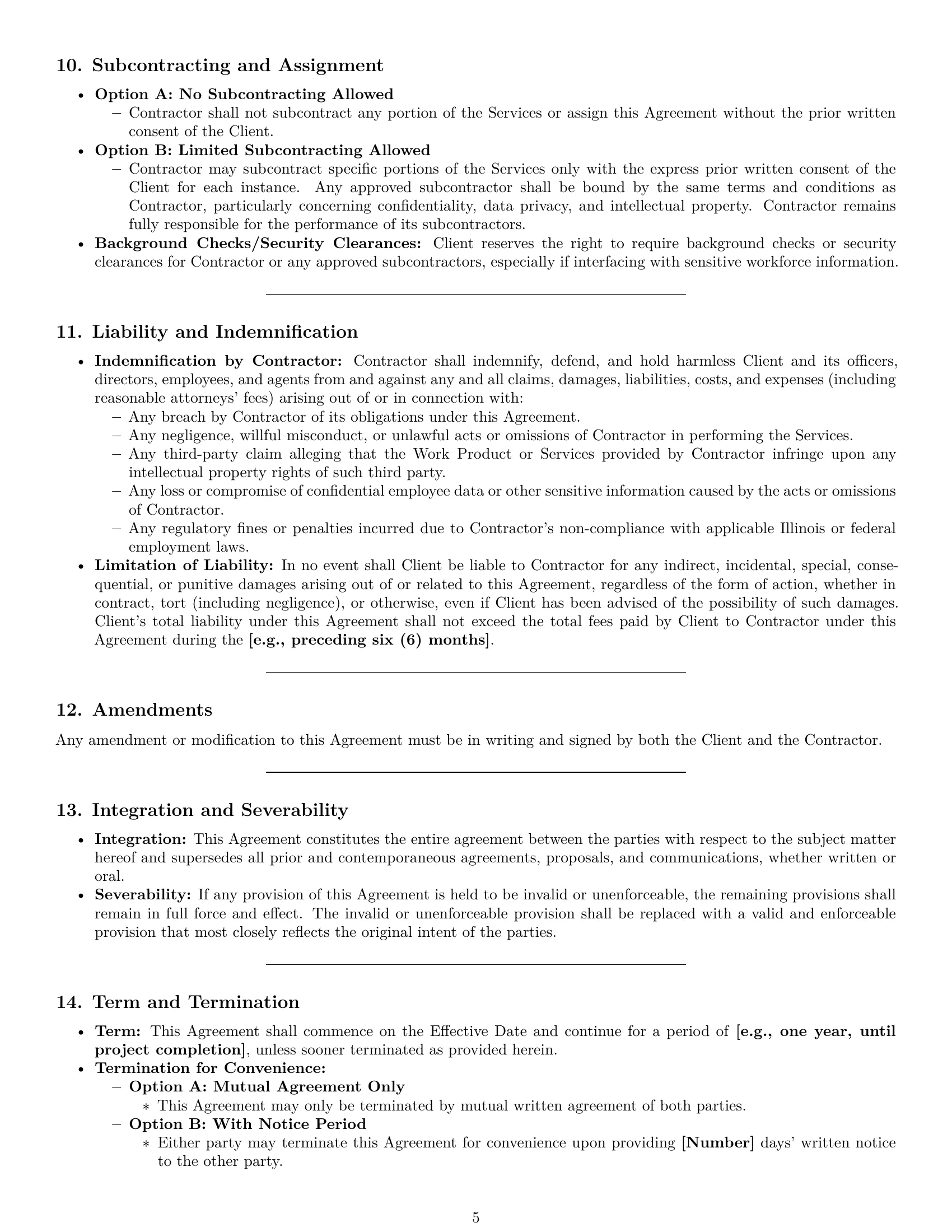 Preview page 5 of Pro Illinois hr independent contractor agreement template
