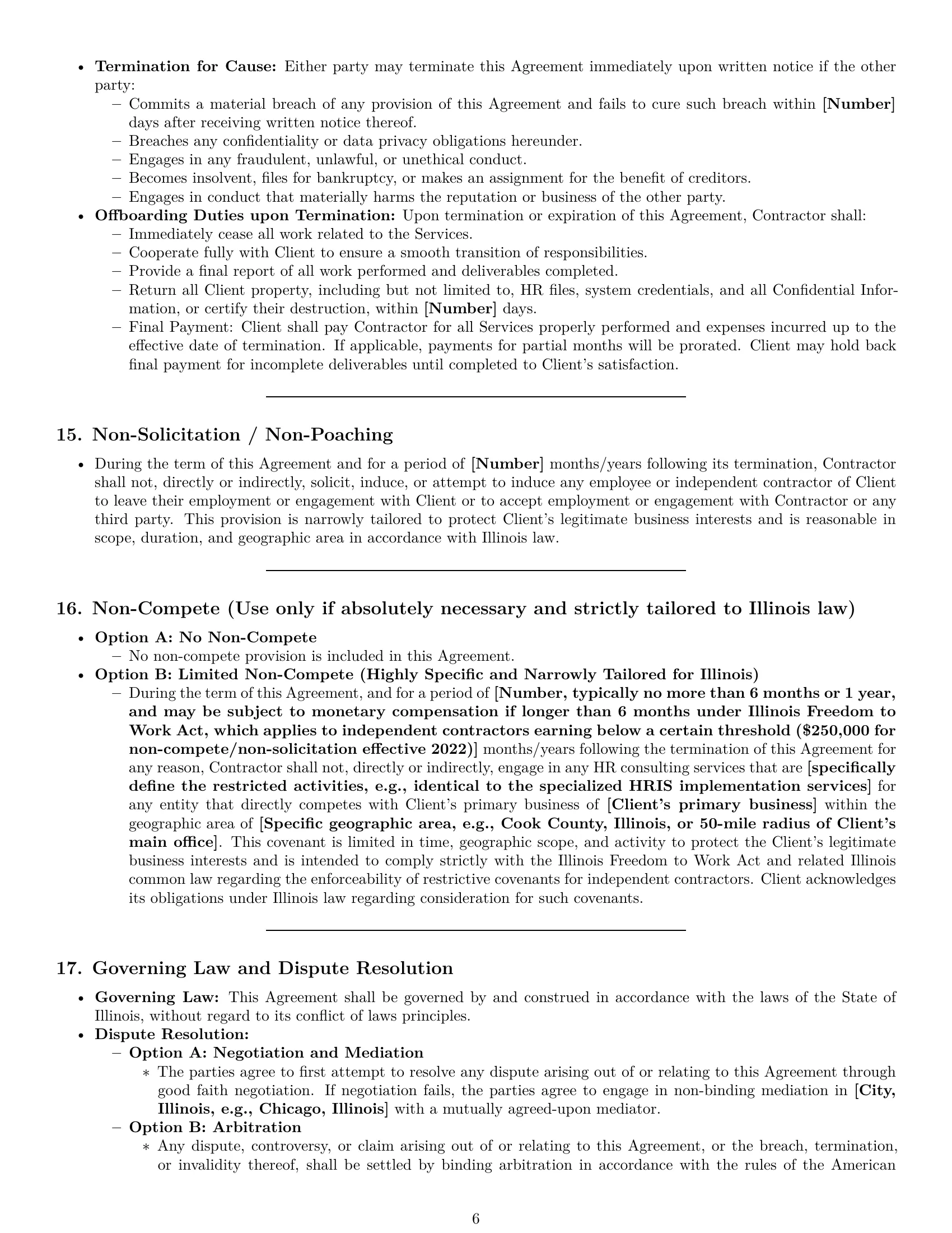Preview page 6 of Pro Illinois hr independent contractor agreement template