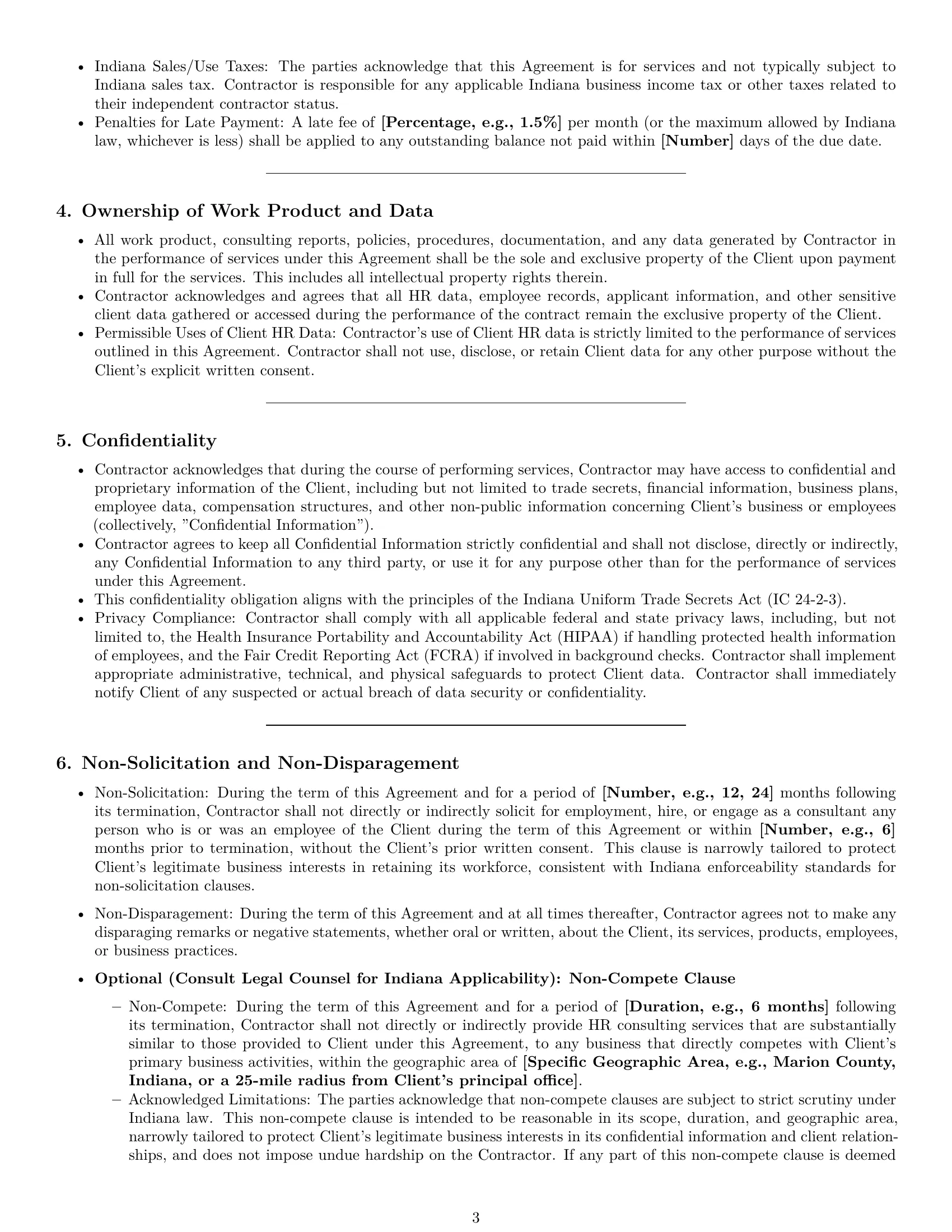 Preview page 3 of Pro Indiana hr independent contractor agreement template