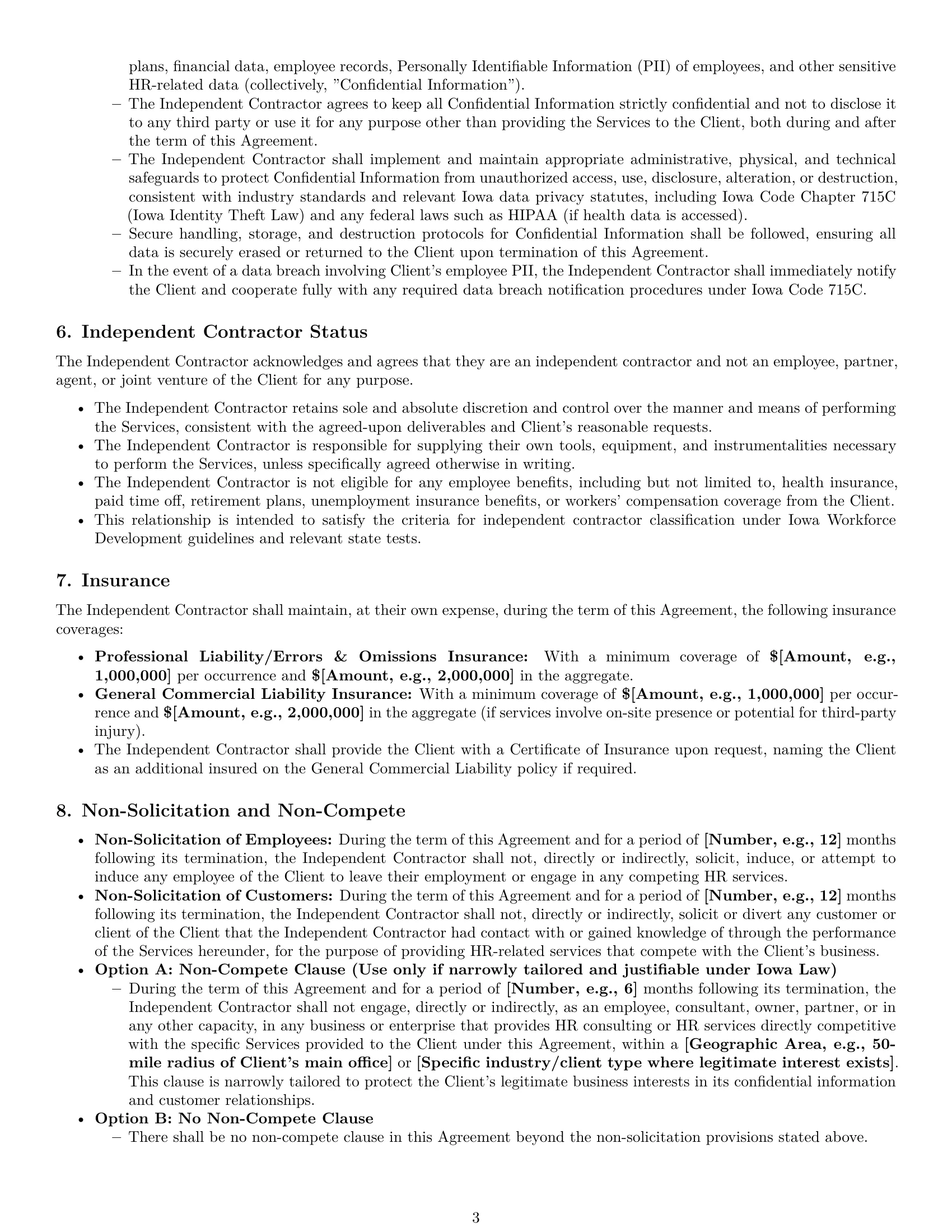 Preview page 3 of Pro Iowa hr independent contractor agreement template