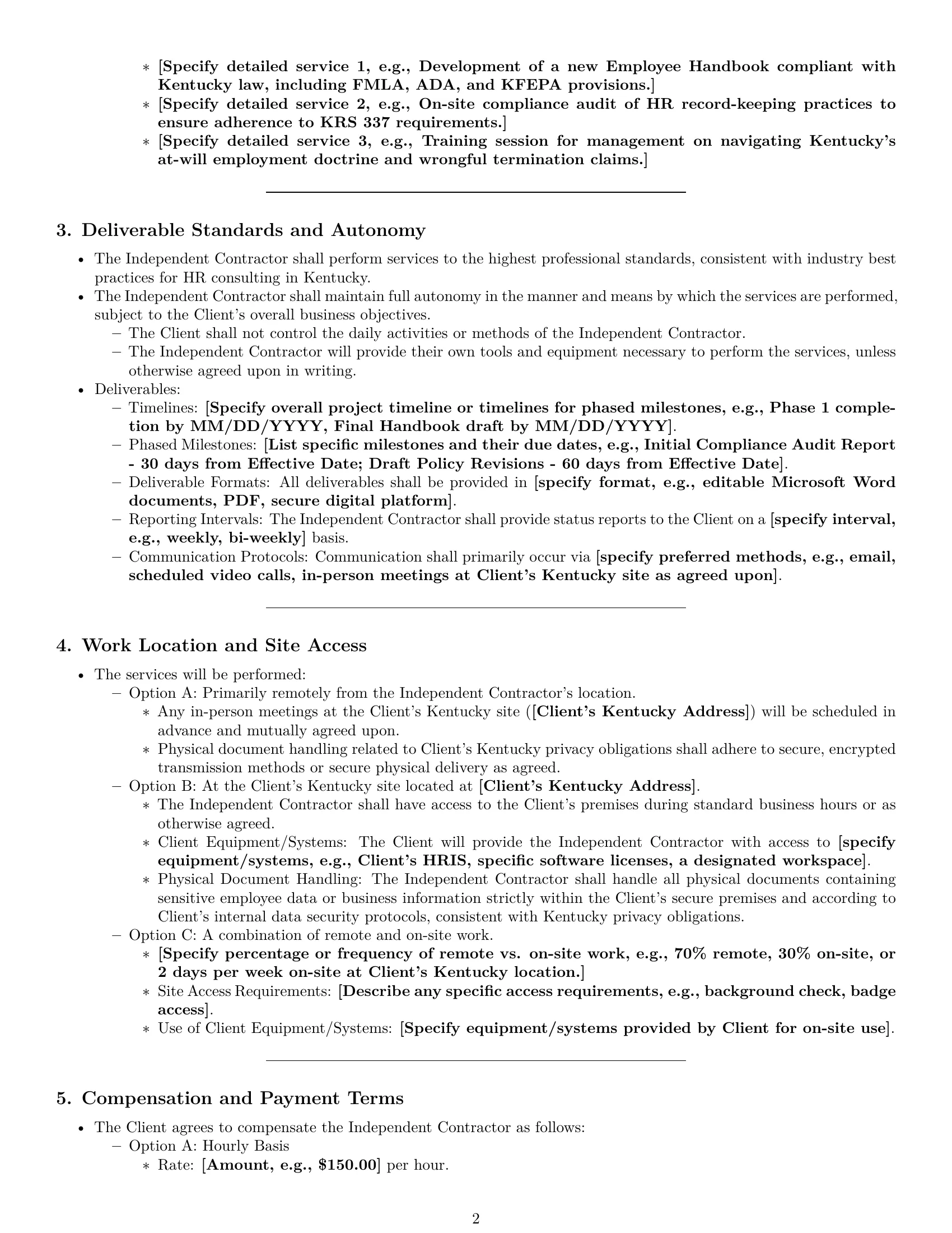 Preview page 2 of Pro Kentucky hr independent contractor agreement template