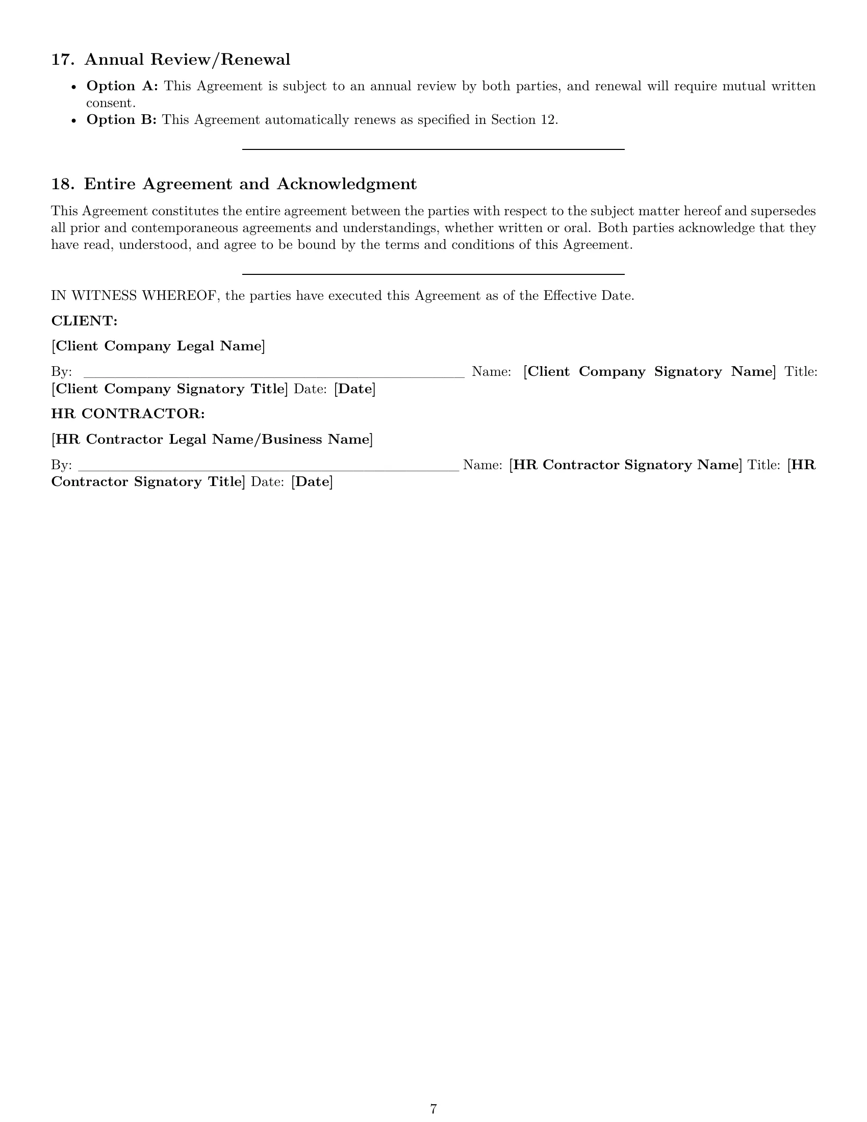 Preview page 7 of Pro Louisiana hr independent contractor agreement template