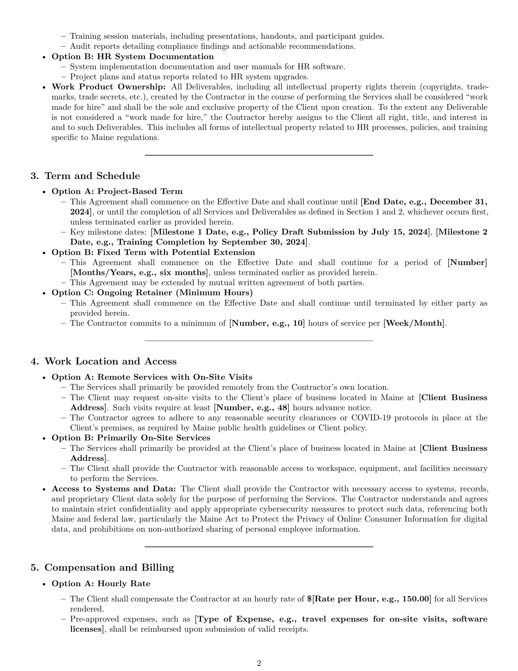Preview page 2 of Pro Maine hr independent contractor agreement template