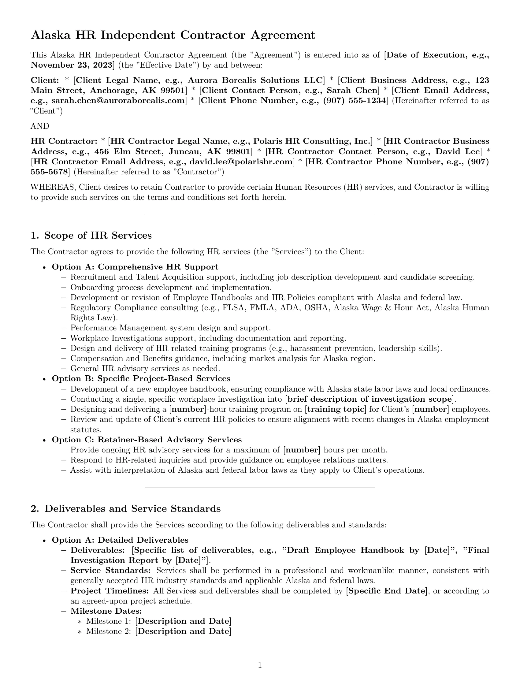 Preview page 1 of Pro Alaska hr independent contractor agreement template
