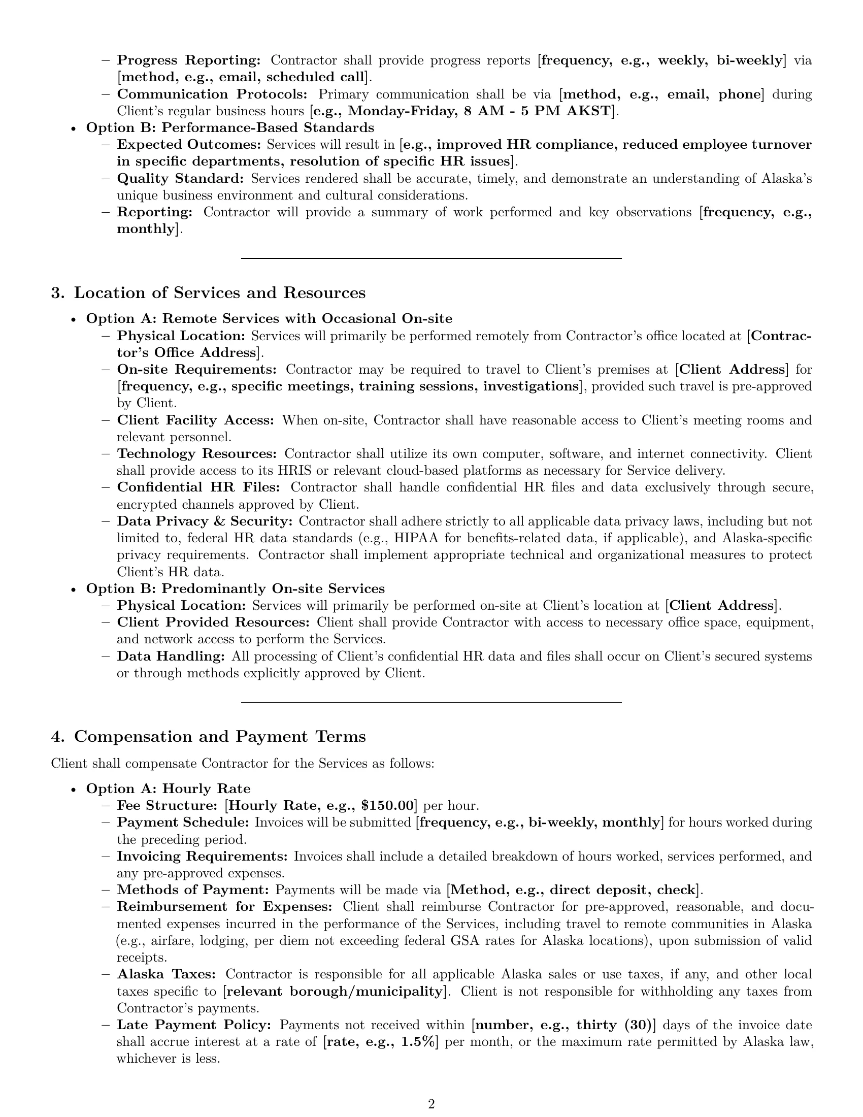 Preview page 2 of Pro Alaska hr independent contractor agreement template