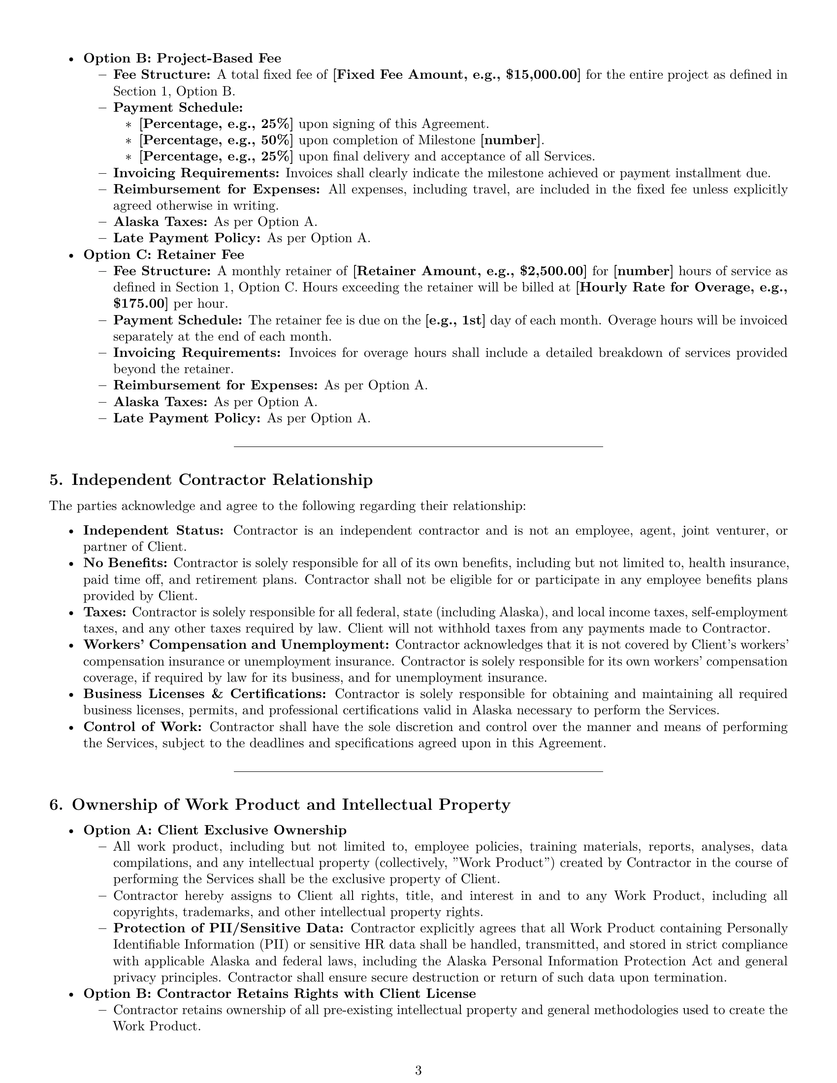 Preview page 3 of Pro Alaska hr independent contractor agreement template
