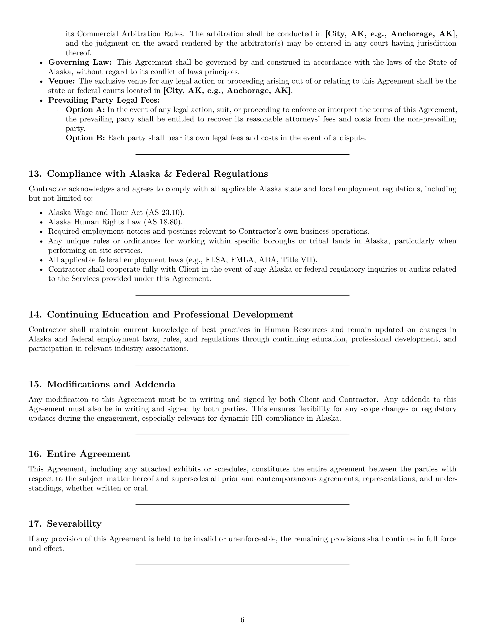 Preview page 6 of Pro Alaska hr independent contractor agreement template