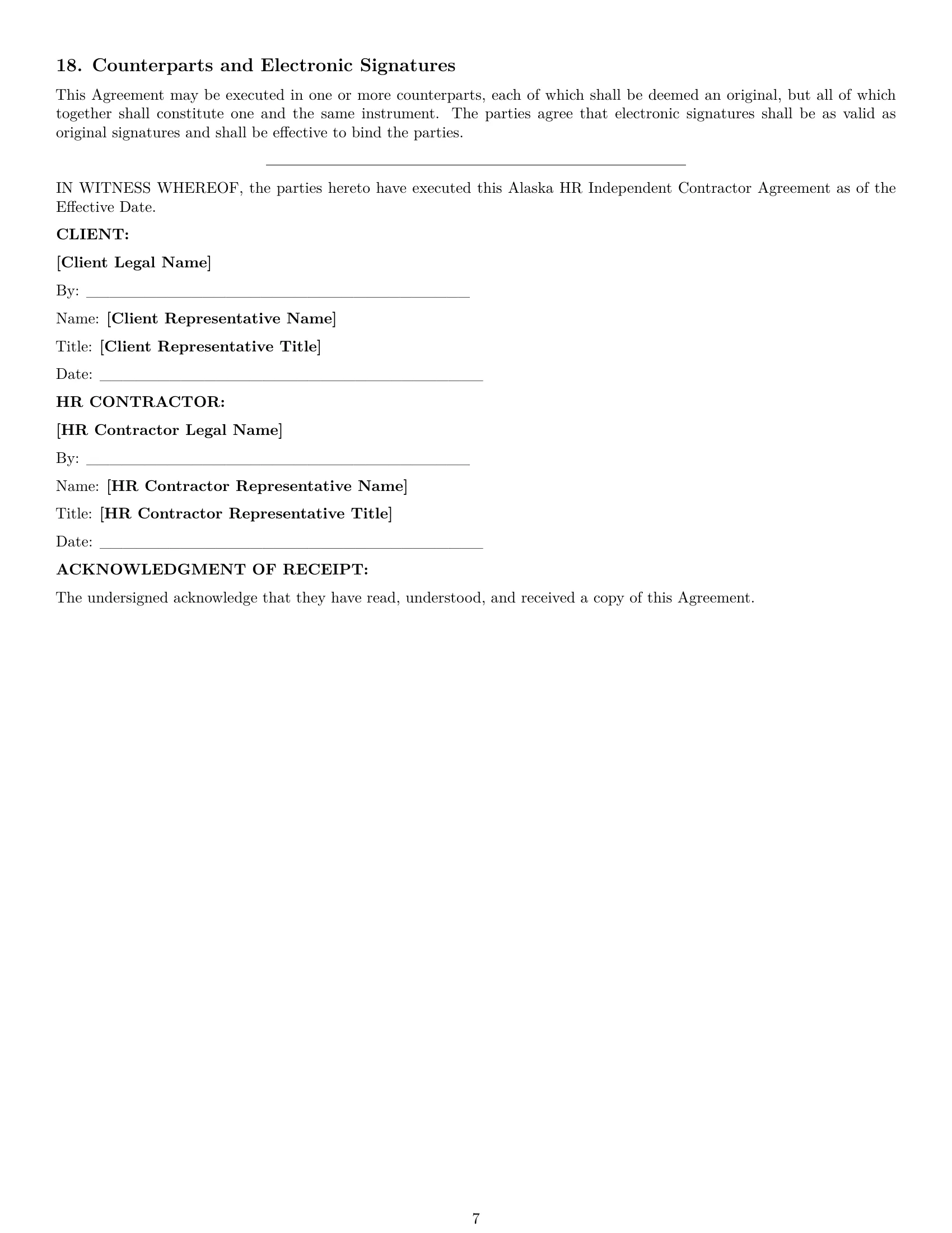 Preview page 7 of Pro Alaska hr independent contractor agreement template