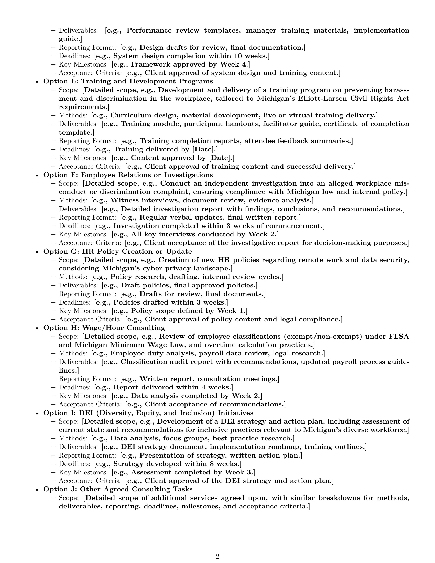 Preview page 2 of Pro Michigan hr independent contractor agreement template