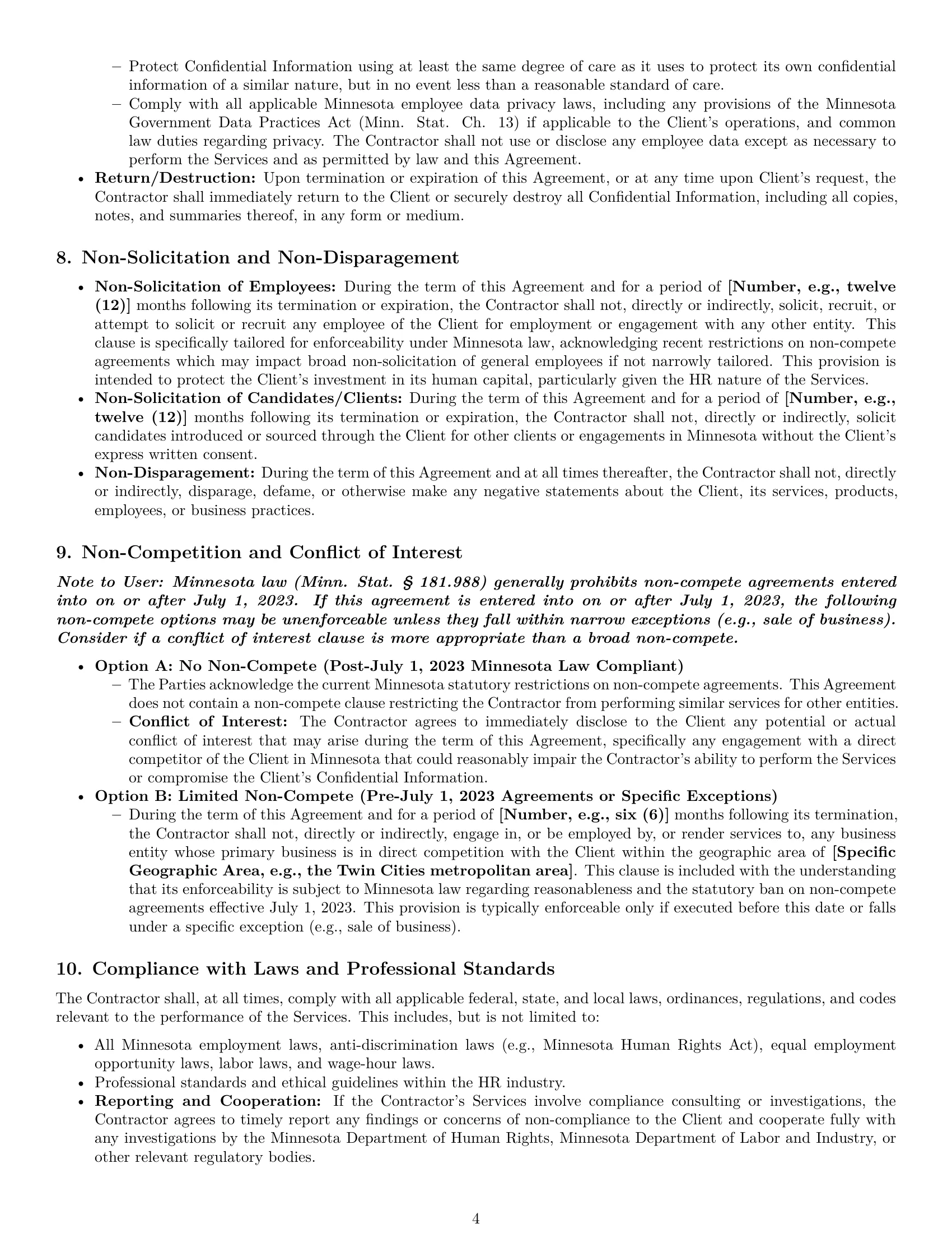 Preview page 4 of Pro Minnesota hr independent contractor agreement template