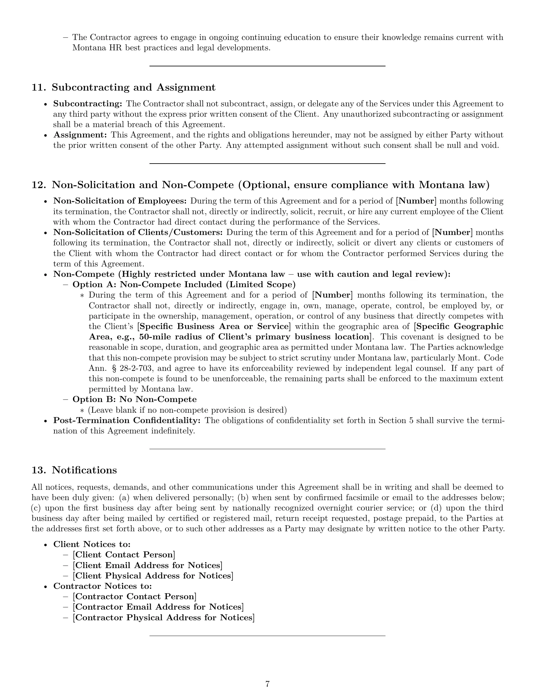 Preview page 7 of Pro Montana hr independent contractor agreement template