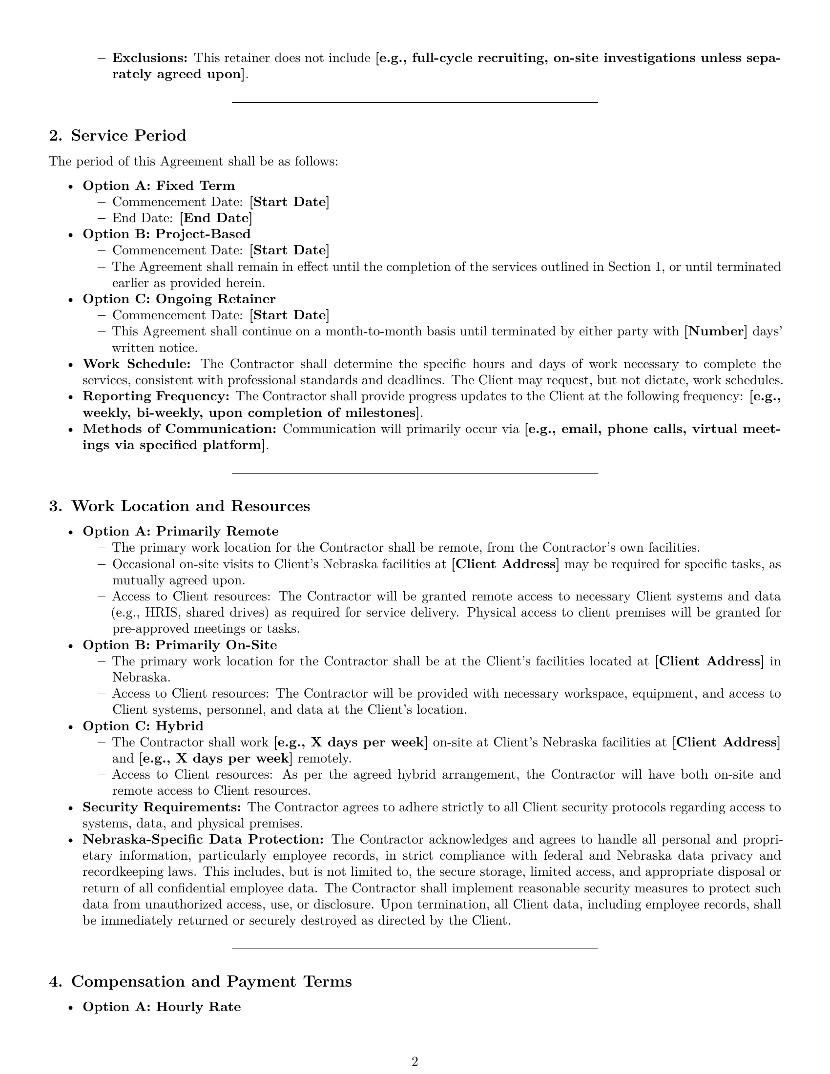 Preview page 2 of Pro Nebraska hr independent contractor agreement template