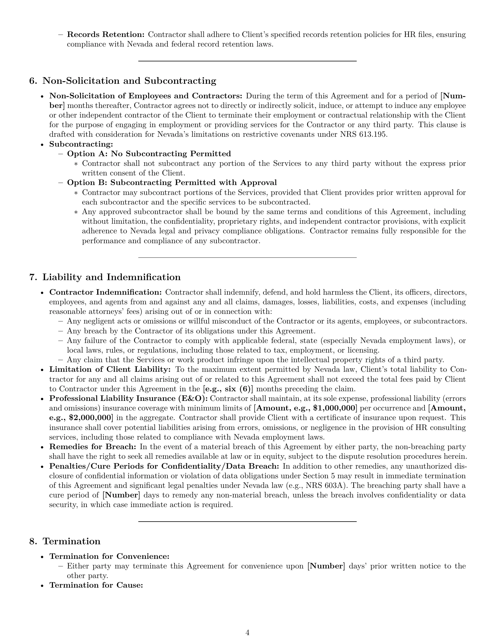 Preview page 4 of Pro Nevada hr independent contractor agreement template