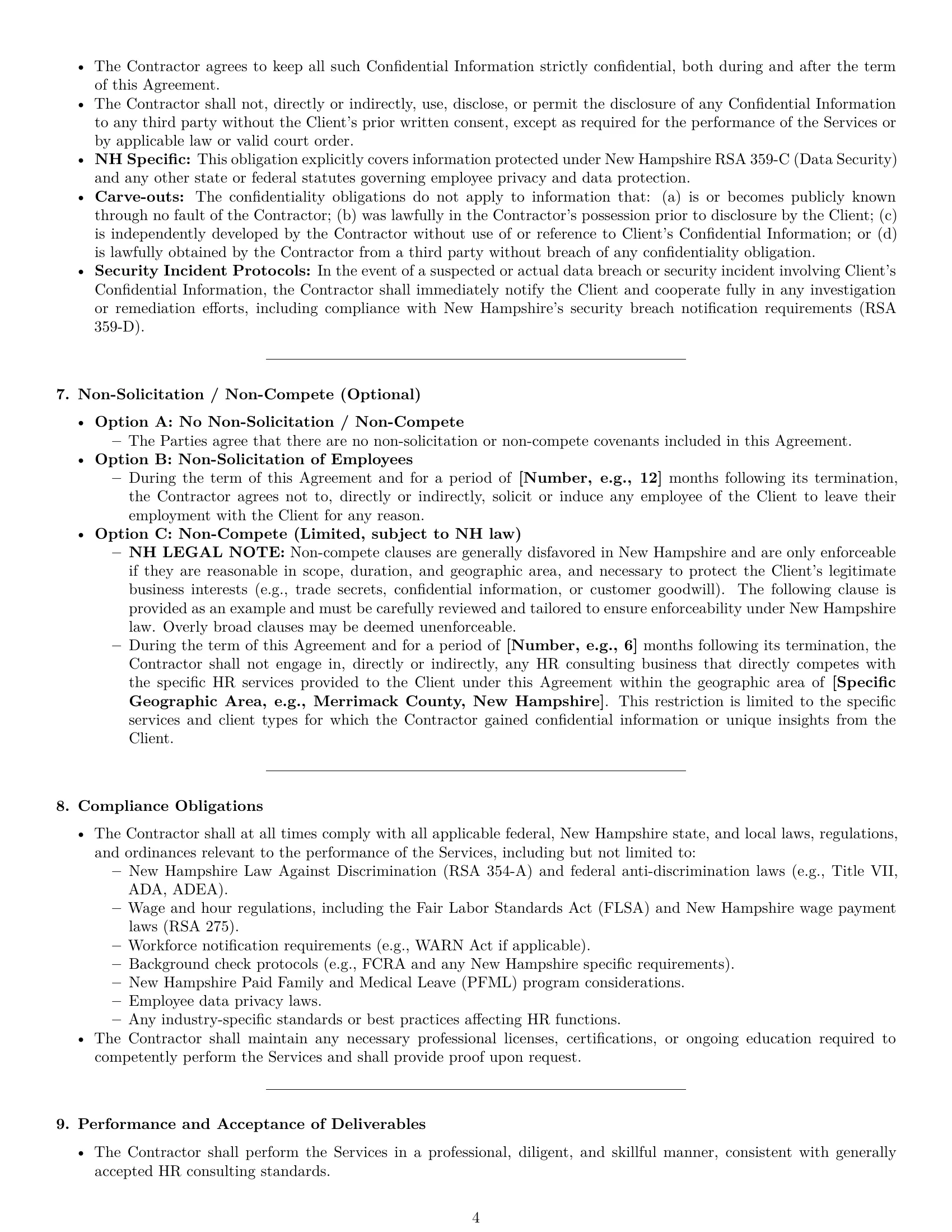 Preview page 4 of Pro New Hampshire hr independent contractor agreement template