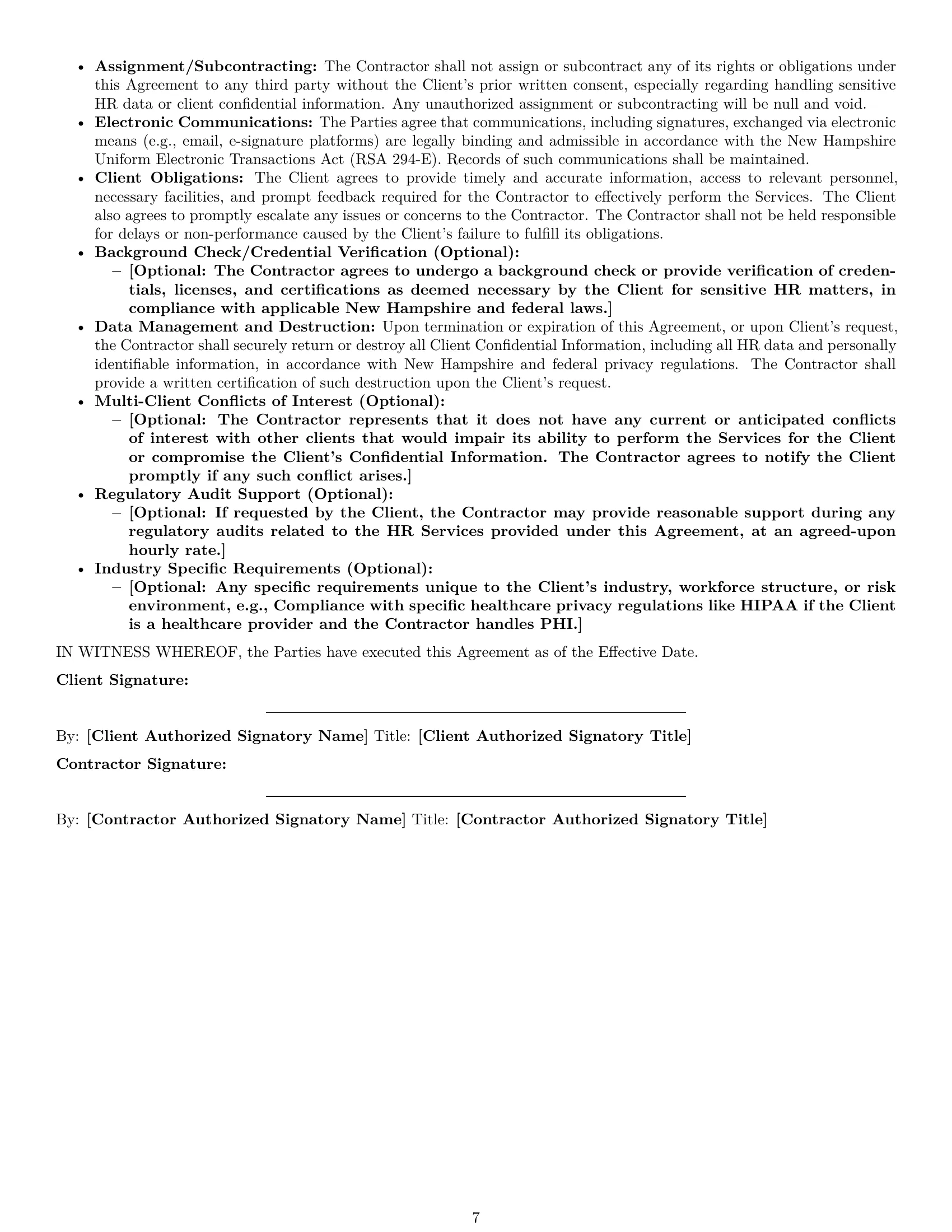 Preview page 7 of Pro New Hampshire hr independent contractor agreement template