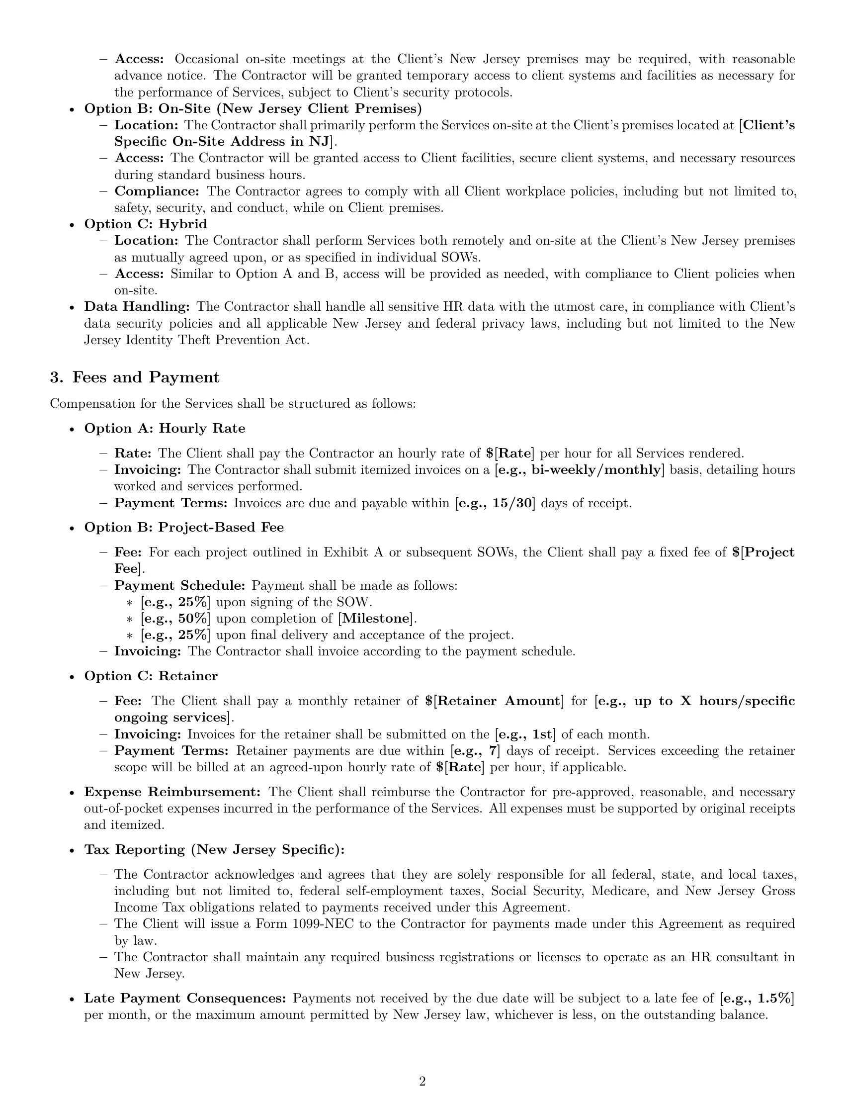 Preview page 2 of Pro New Jersey hr independent contractor agreement template