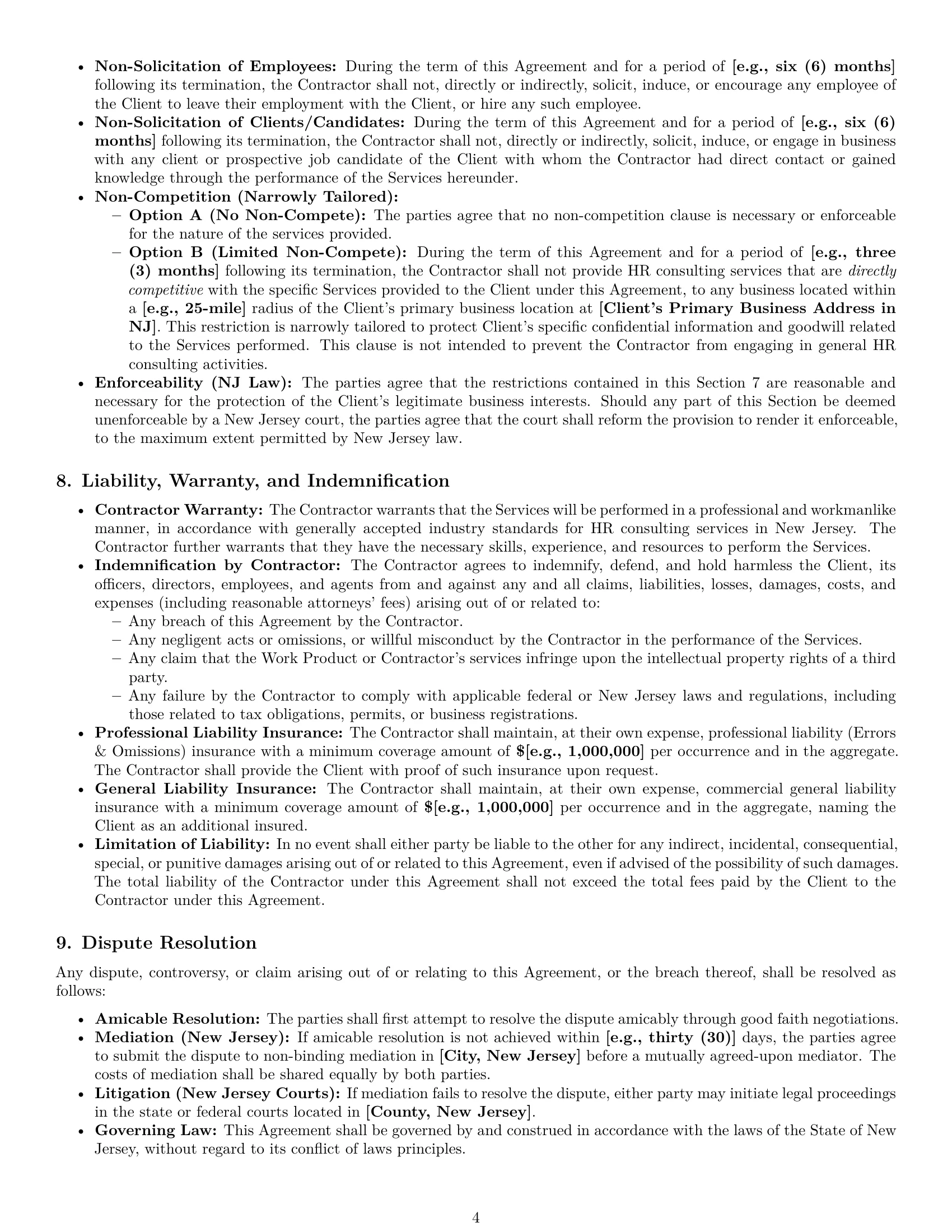 Preview page 4 of Pro New Jersey hr independent contractor agreement template