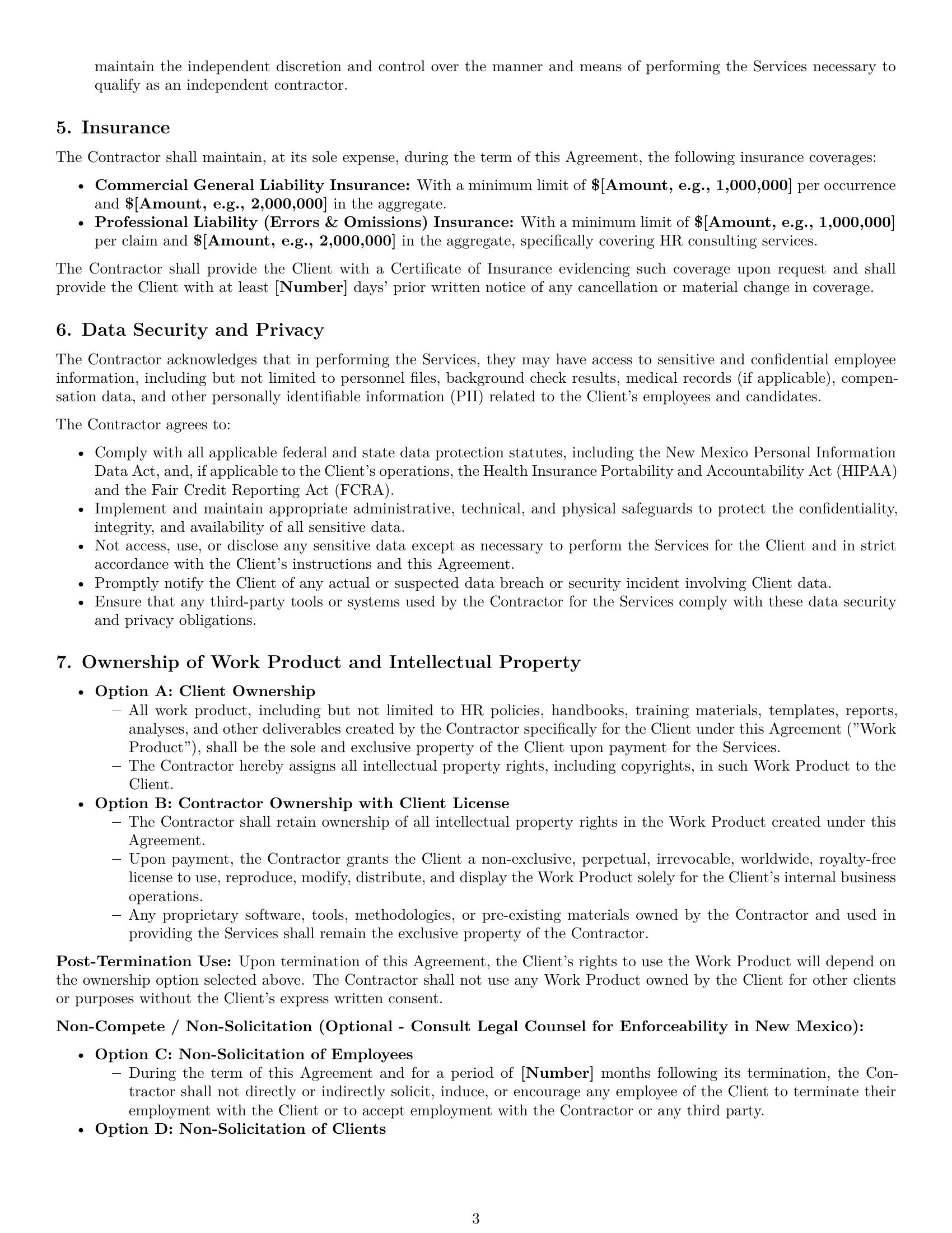 Preview page 3 of Pro New Mexico hr independent contractor agreement template