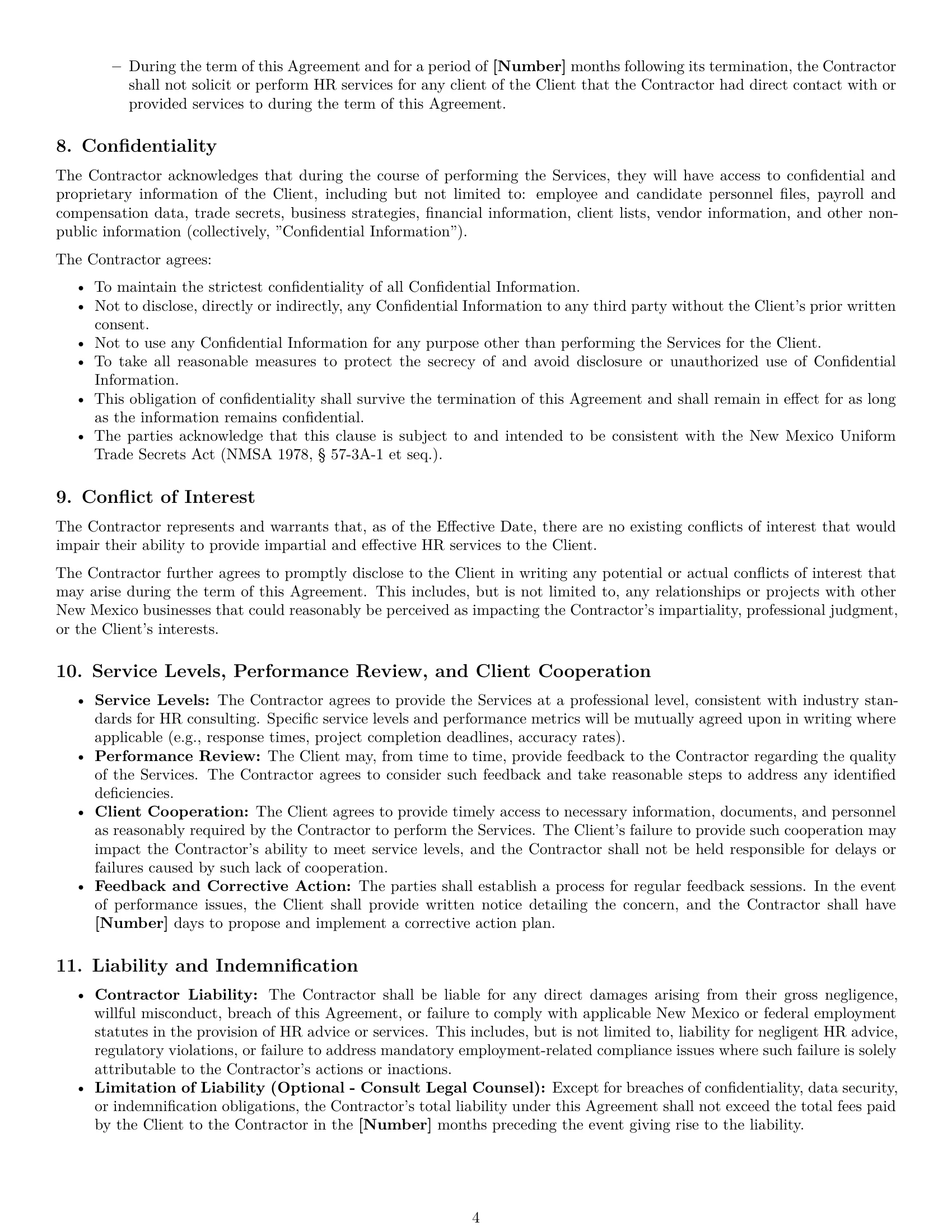 Preview page 4 of Pro New Mexico hr independent contractor agreement template