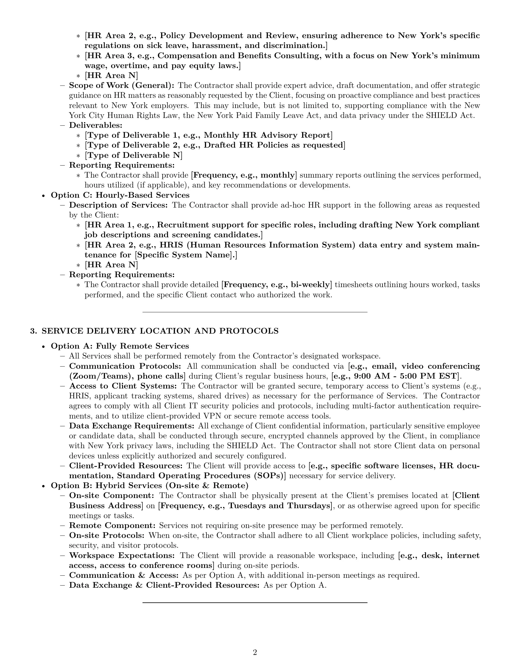 Preview page 2 of Pro New York hr independent contractor agreement template
