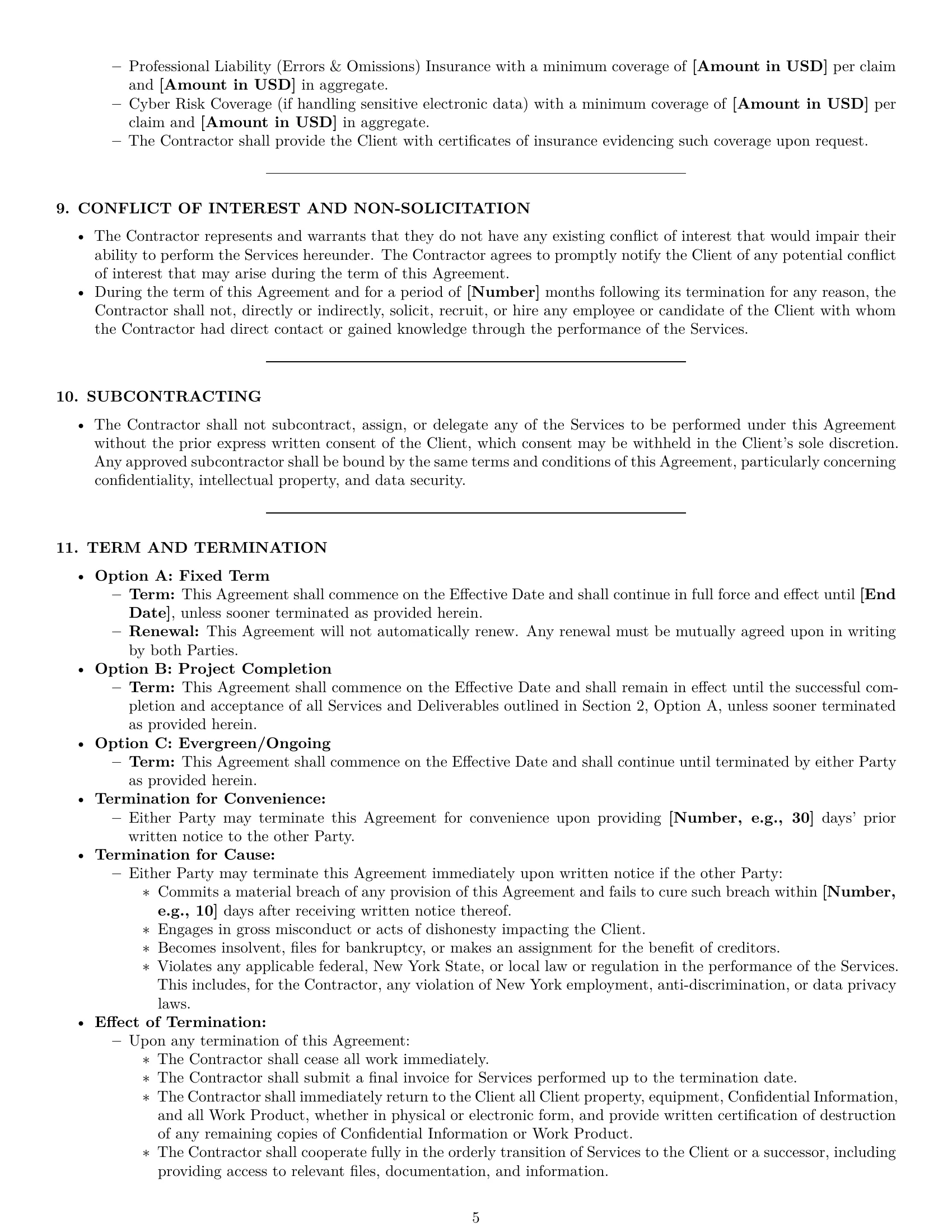 Preview page 5 of Pro New York hr independent contractor agreement template
