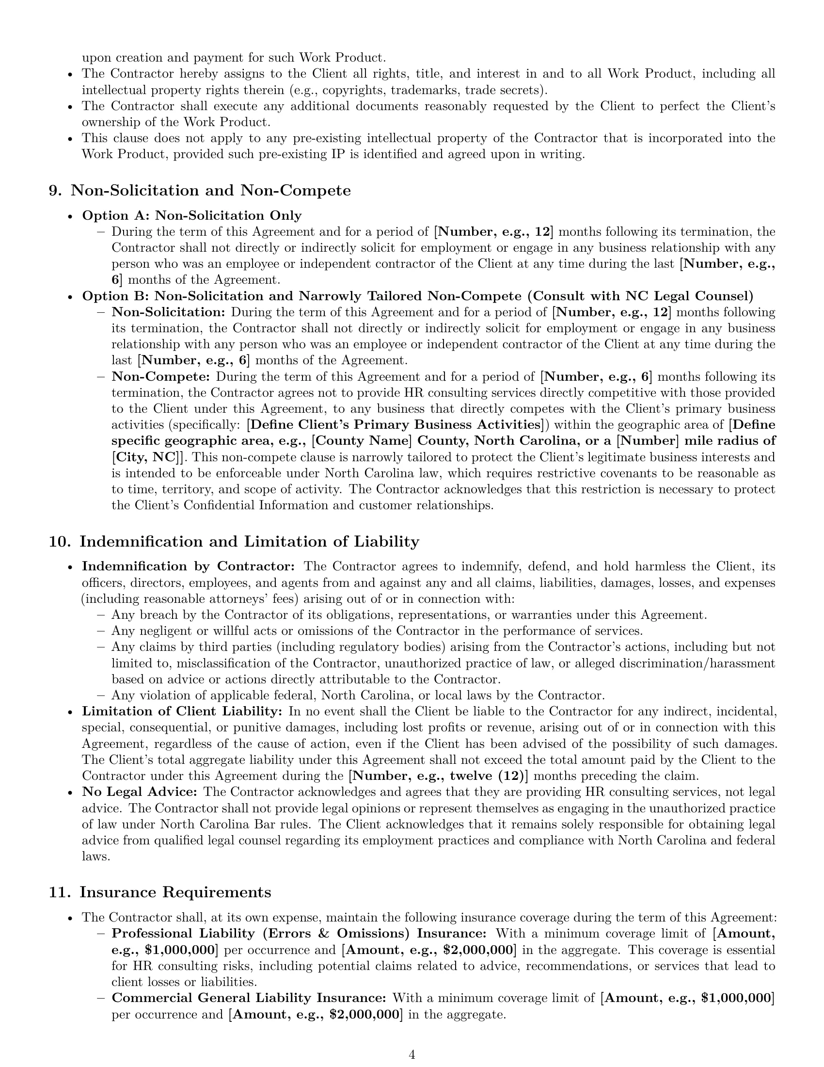 Preview page 4 of Pro North Carolina hr independent contractor agreement template