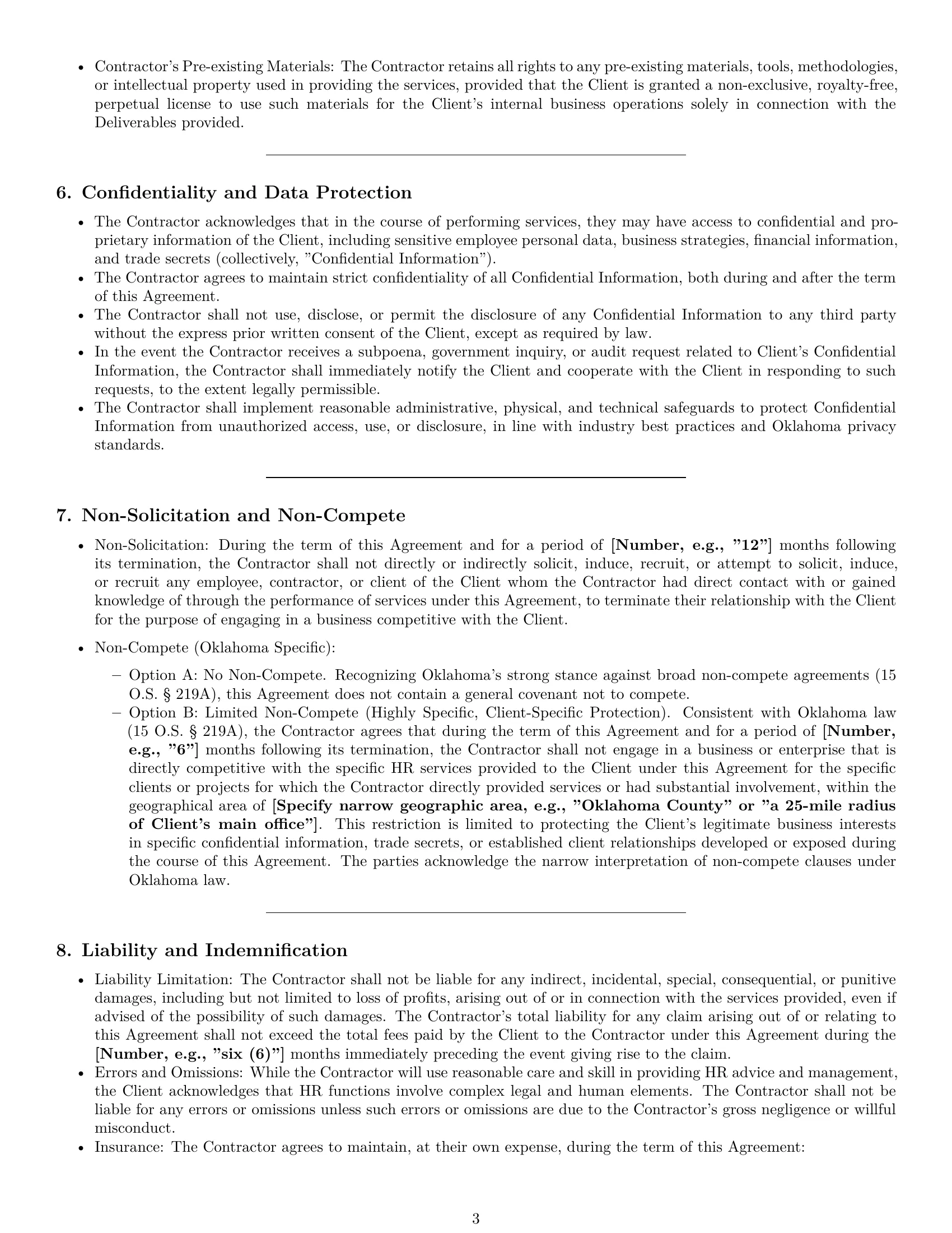 Preview page 3 of Pro Oklahoma hr independent contractor agreement template