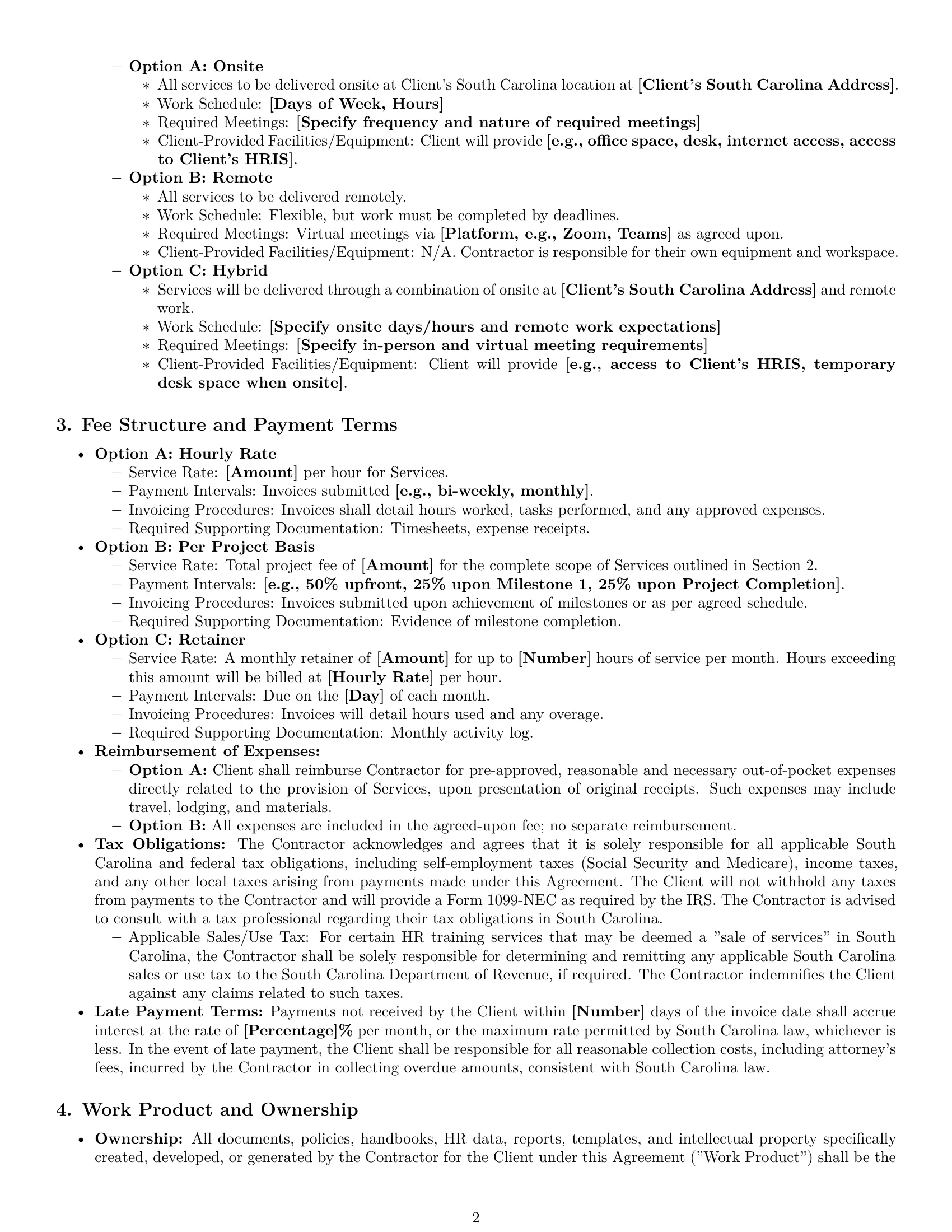 Preview page 2 of Pro South Carolina hr independent contractor agreement template