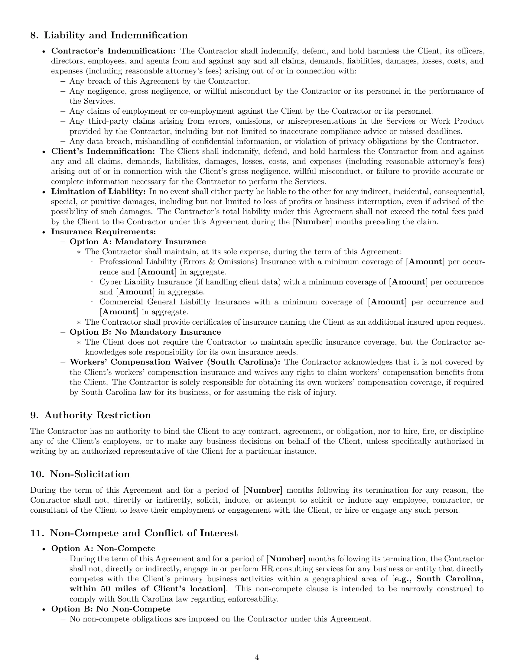 Preview page 4 of Pro South Carolina hr independent contractor agreement template
