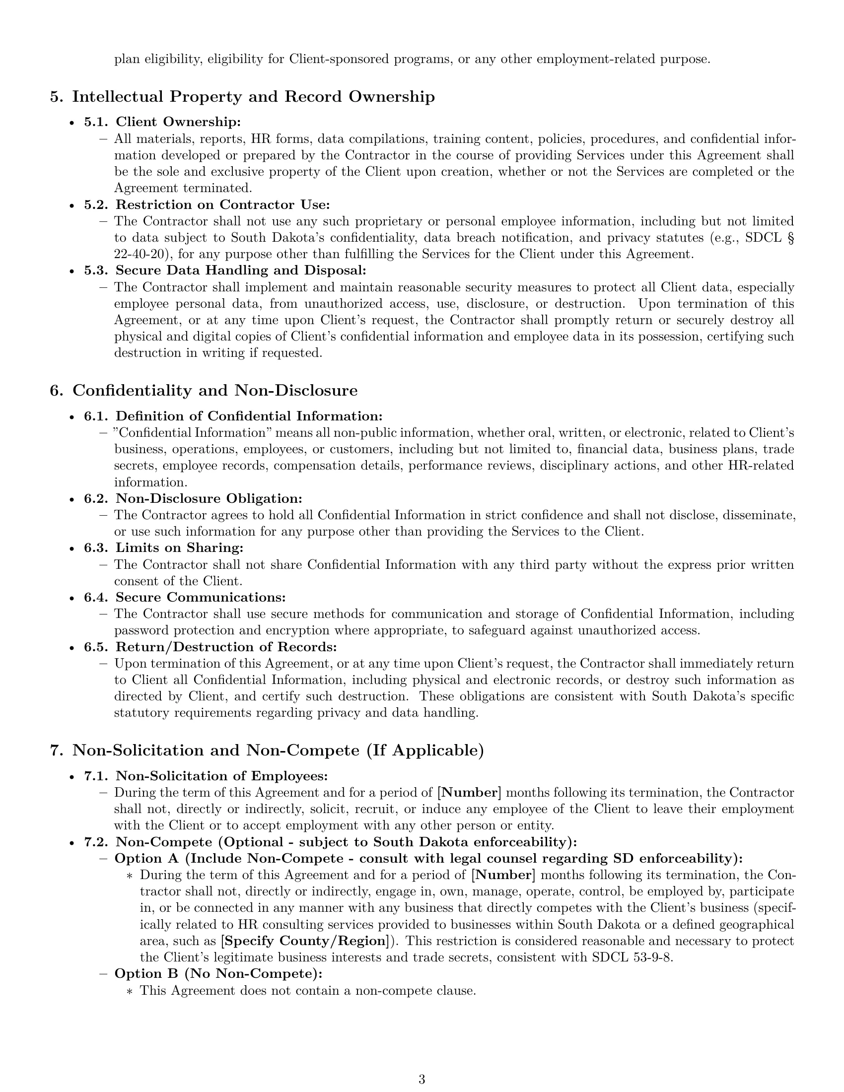 Preview page 3 of Pro South Dakota hr independent contractor agreement template