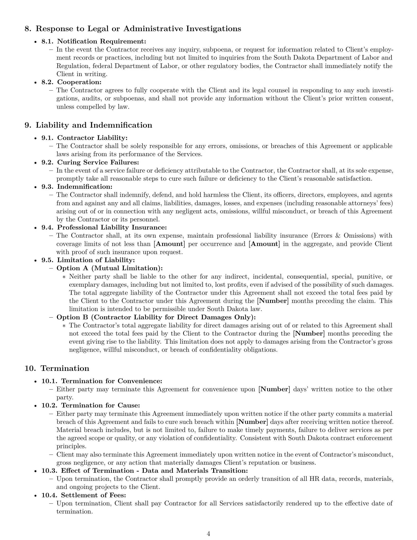 Preview page 4 of Pro South Dakota hr independent contractor agreement template