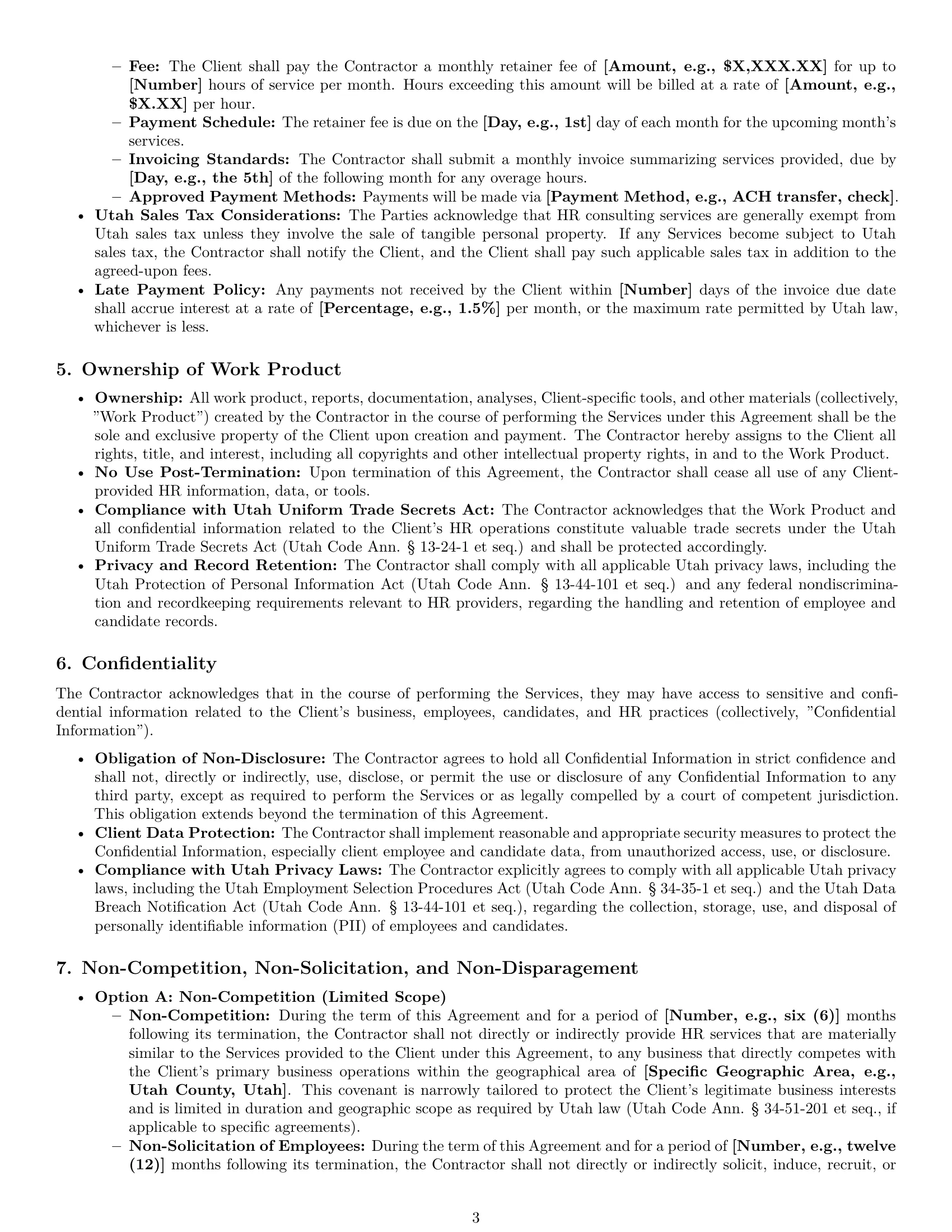 Preview page 3 of Pro Utah hr independent contractor agreement template