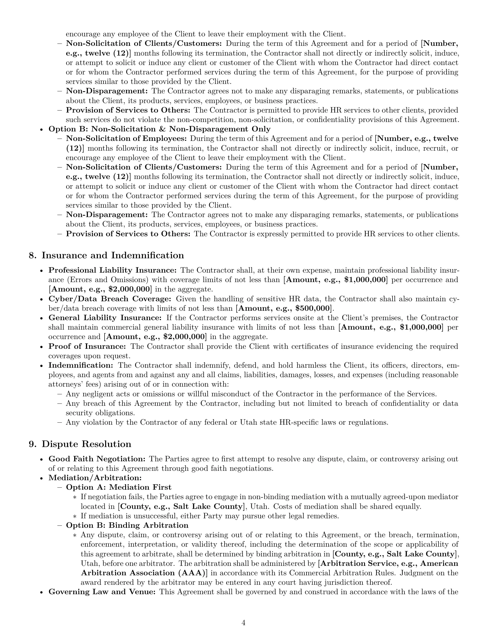 Preview page 4 of Pro Utah hr independent contractor agreement template