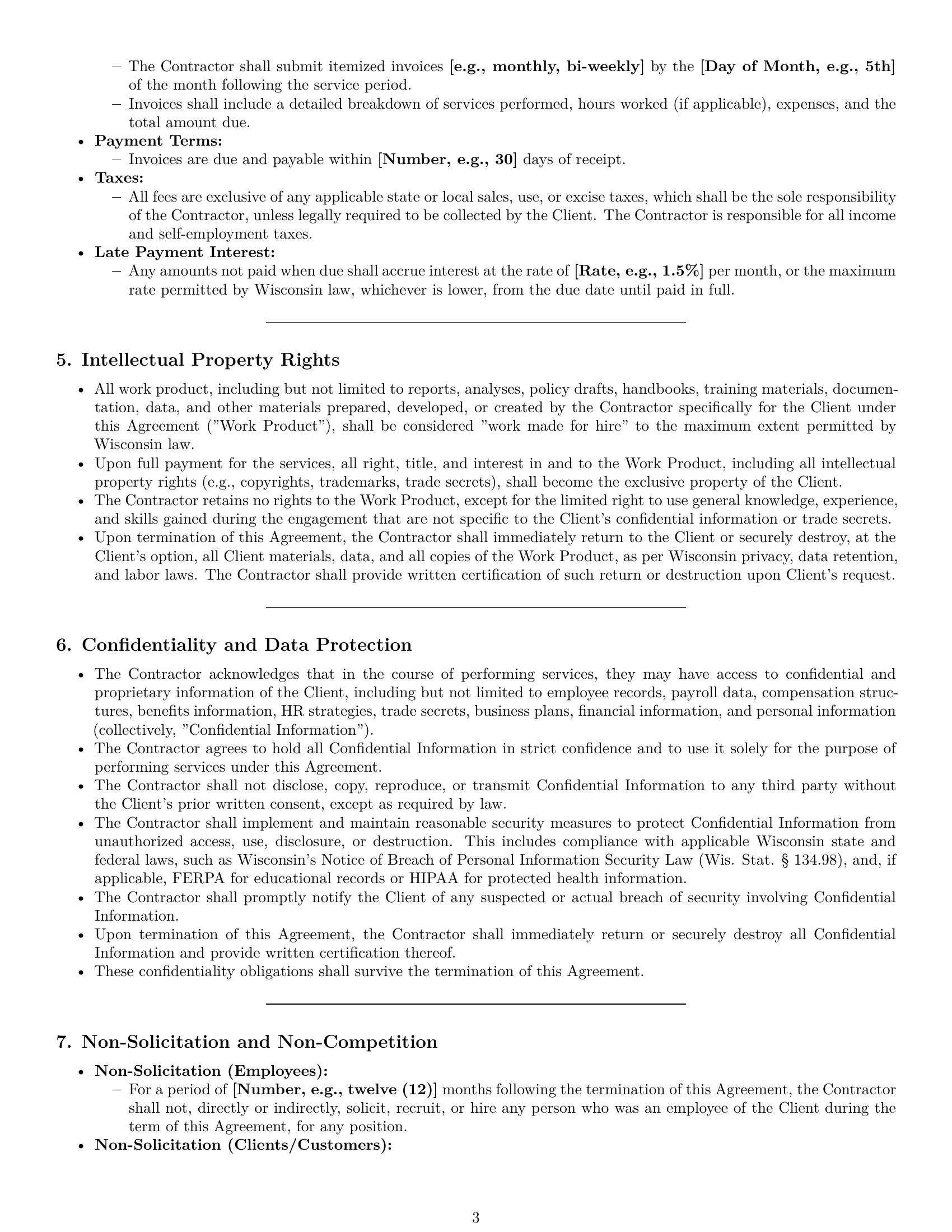 Preview page 3 of Pro Wisconsin hr independent contractor agreement template