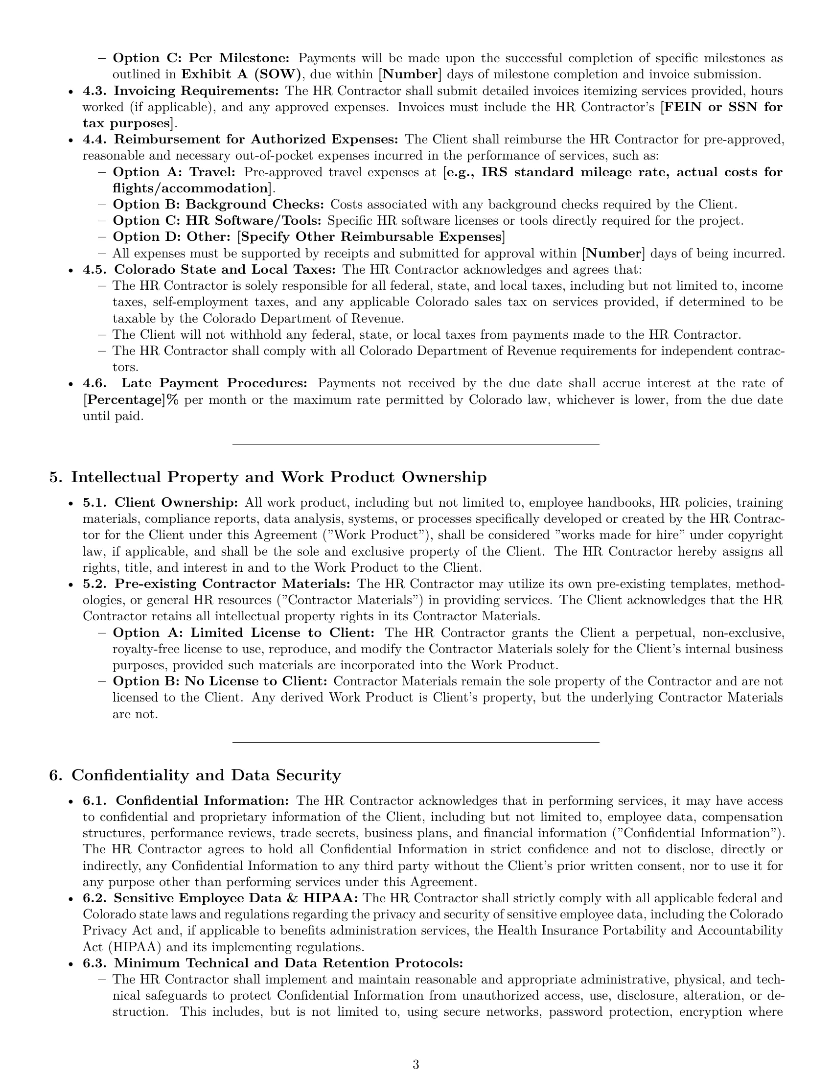 Preview page 3 of Pro Colorado hr independent contractor agreement template