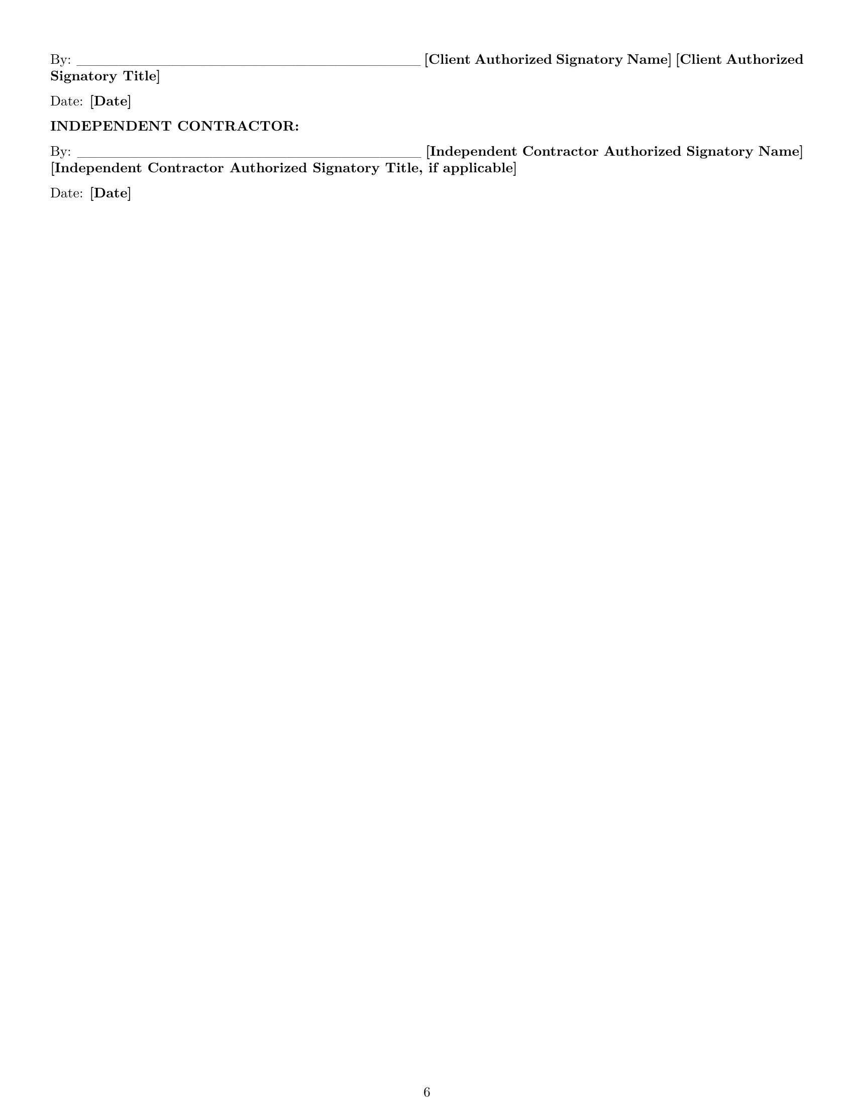 Preview page 6 of Pro Connecticut hr independent contractor agreement template
