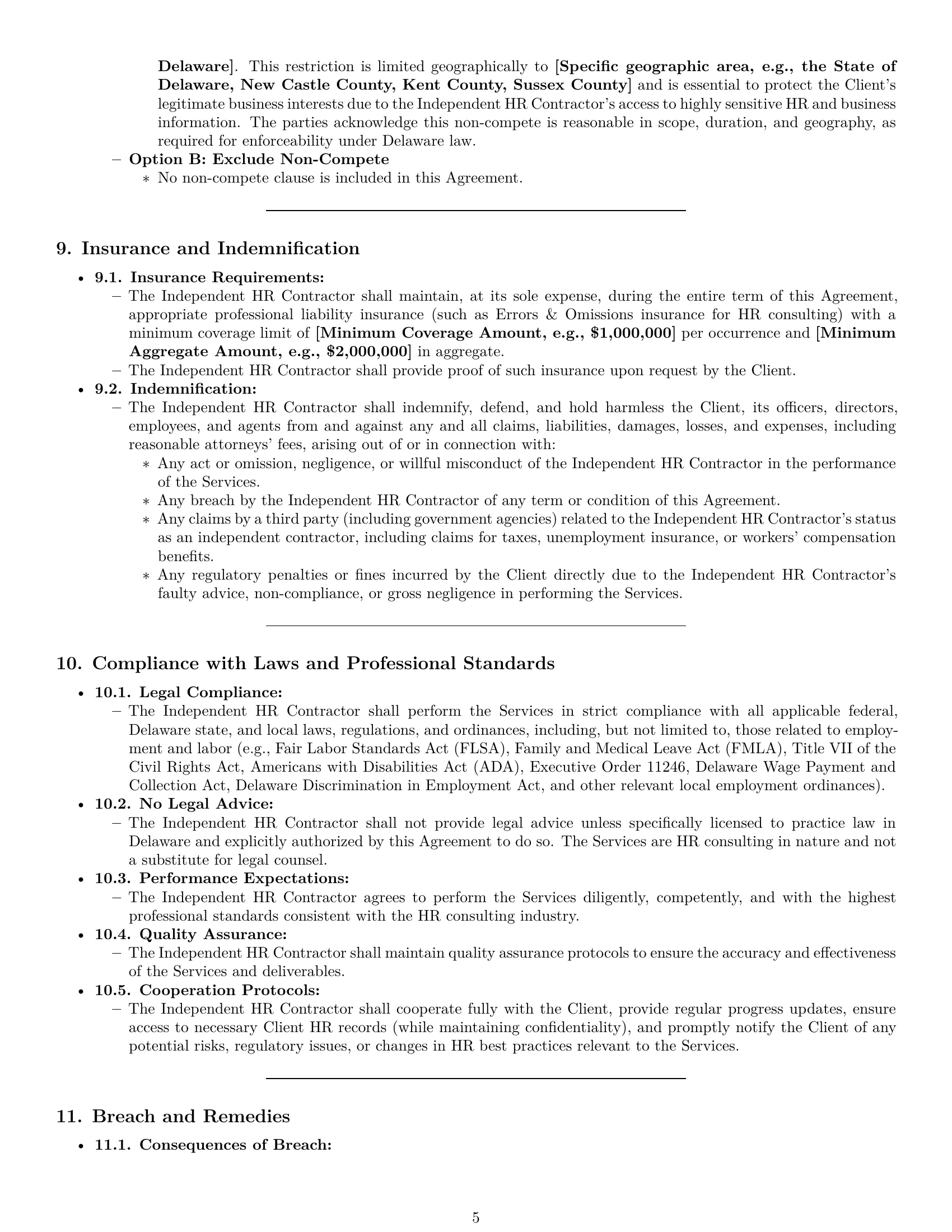 Preview page 5 of Pro Delaware hr independent contractor agreement template